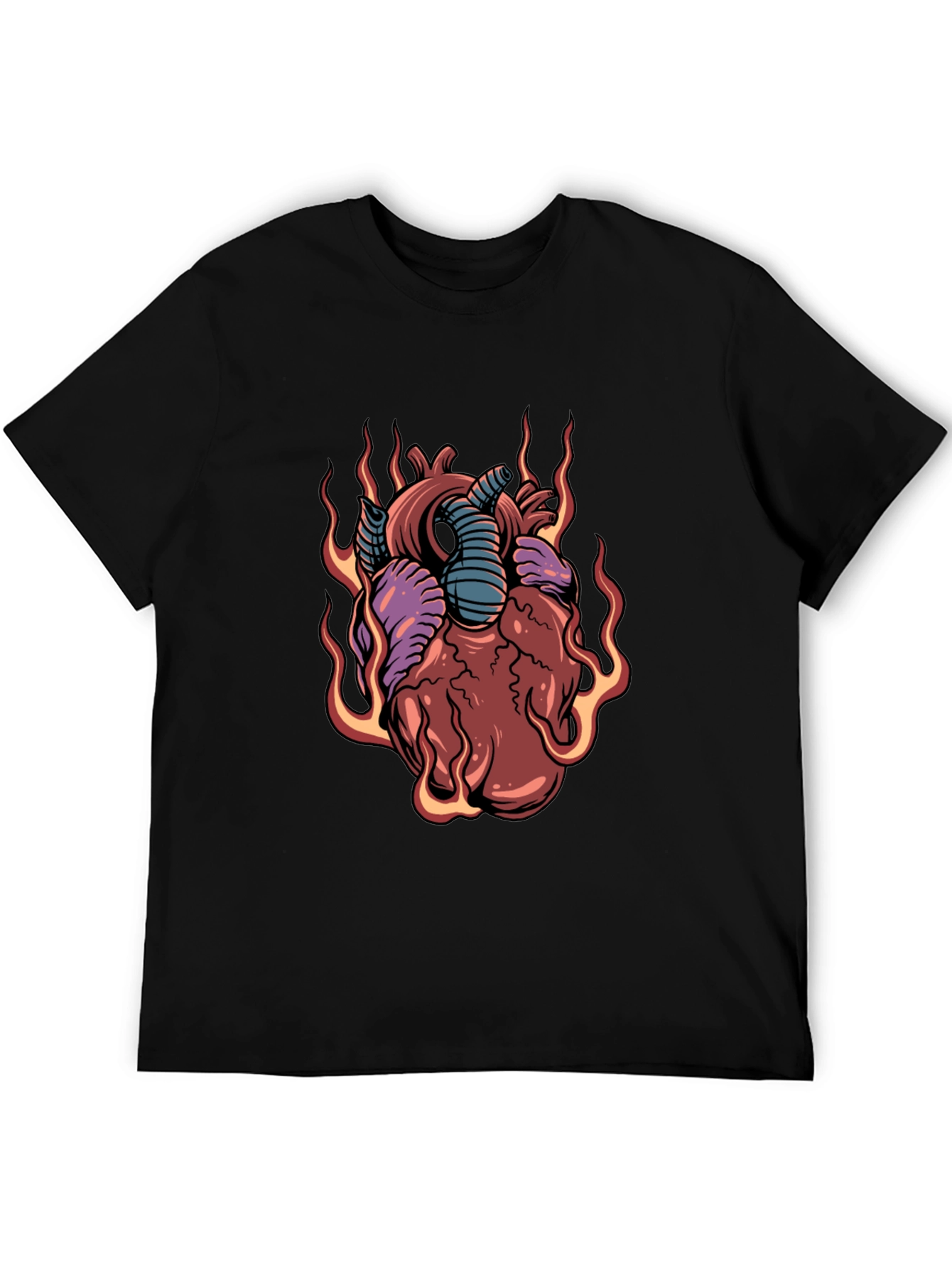 Fiery Heart Graphic Tee - Unique Design