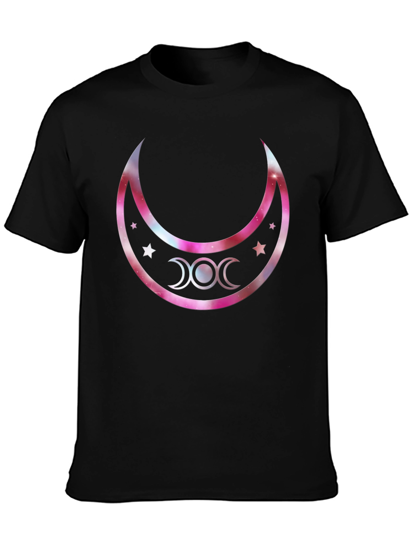 Triple Moon Goddess Graphic T-Shirt - Black