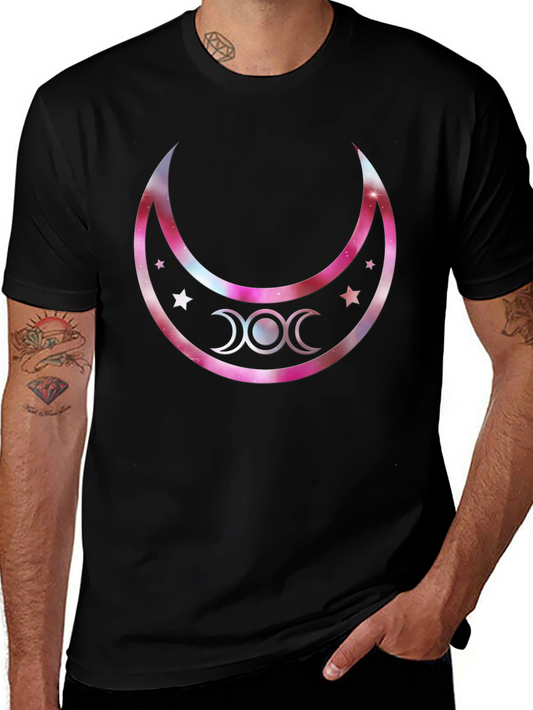 Triple Moon Goddess Graphic T-Shirt - Black