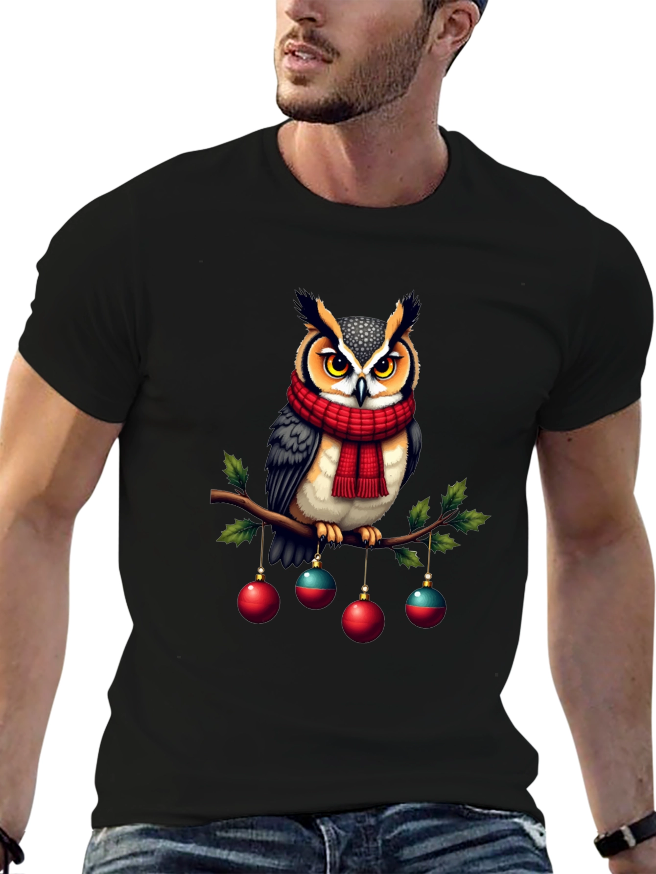 Festive Owl Christmas T-Shirt