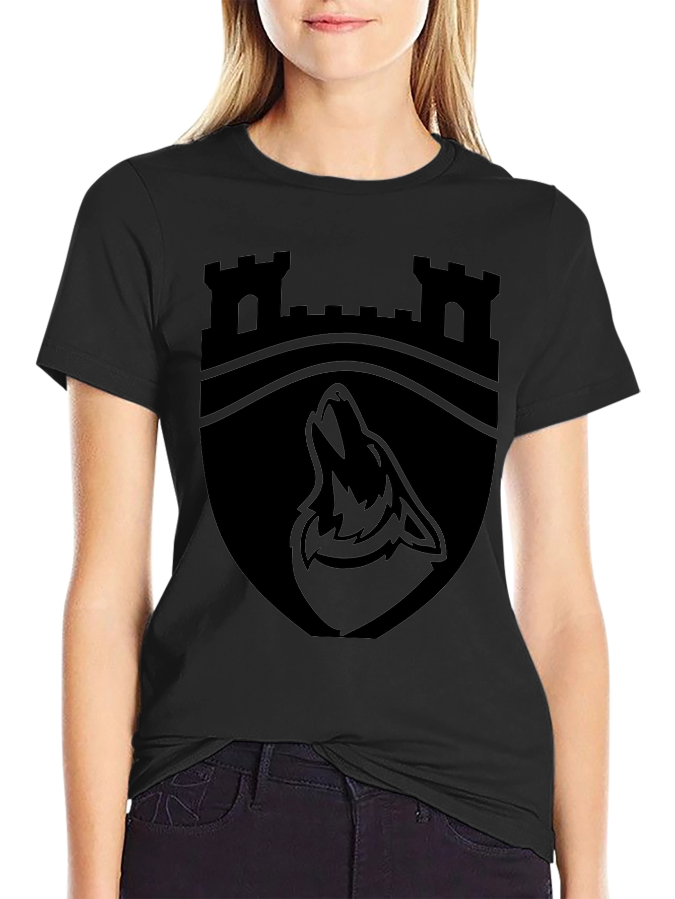 Castle Wolf Crest Black T-Shirt
