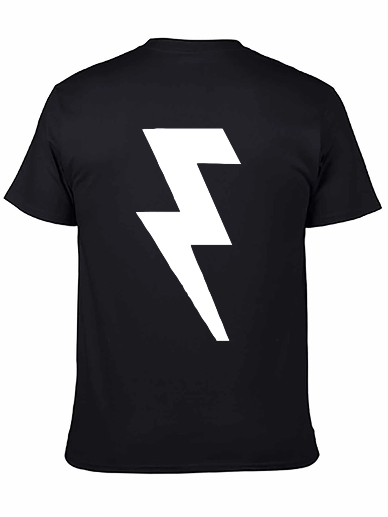 Lightning Bolt Graphic T-Shirt - Bold Black Tee