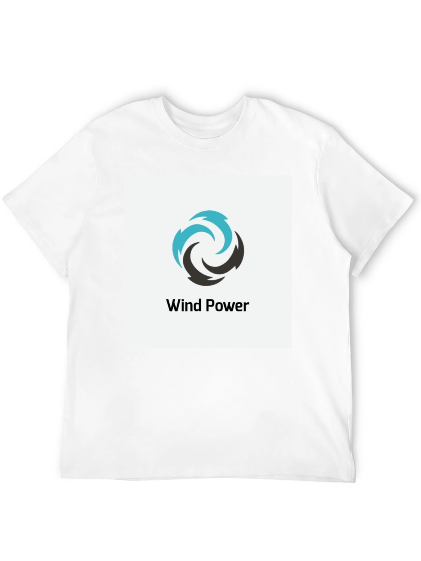 Wind Power Graphic Tee - Black Cotton T-Shirt
