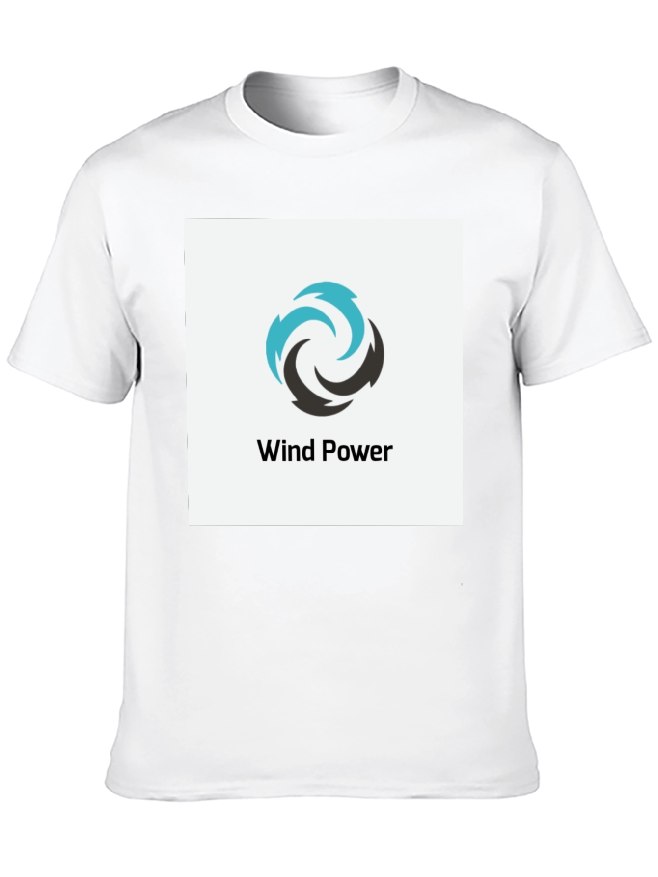Wind Power Graphic Tee - Black Cotton T-Shirt