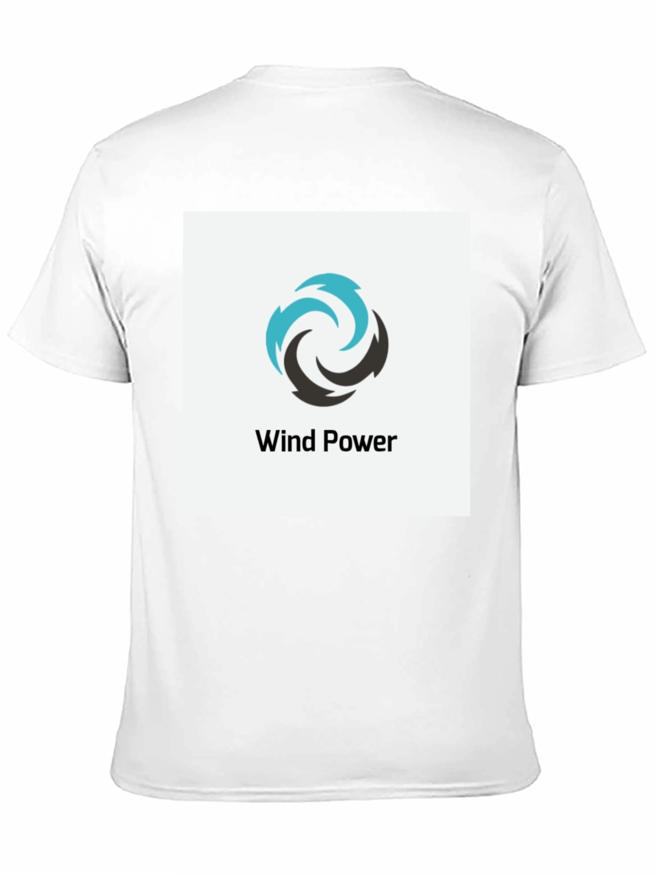 Wind Power Graphic Tee - Black Cotton T-Shirt