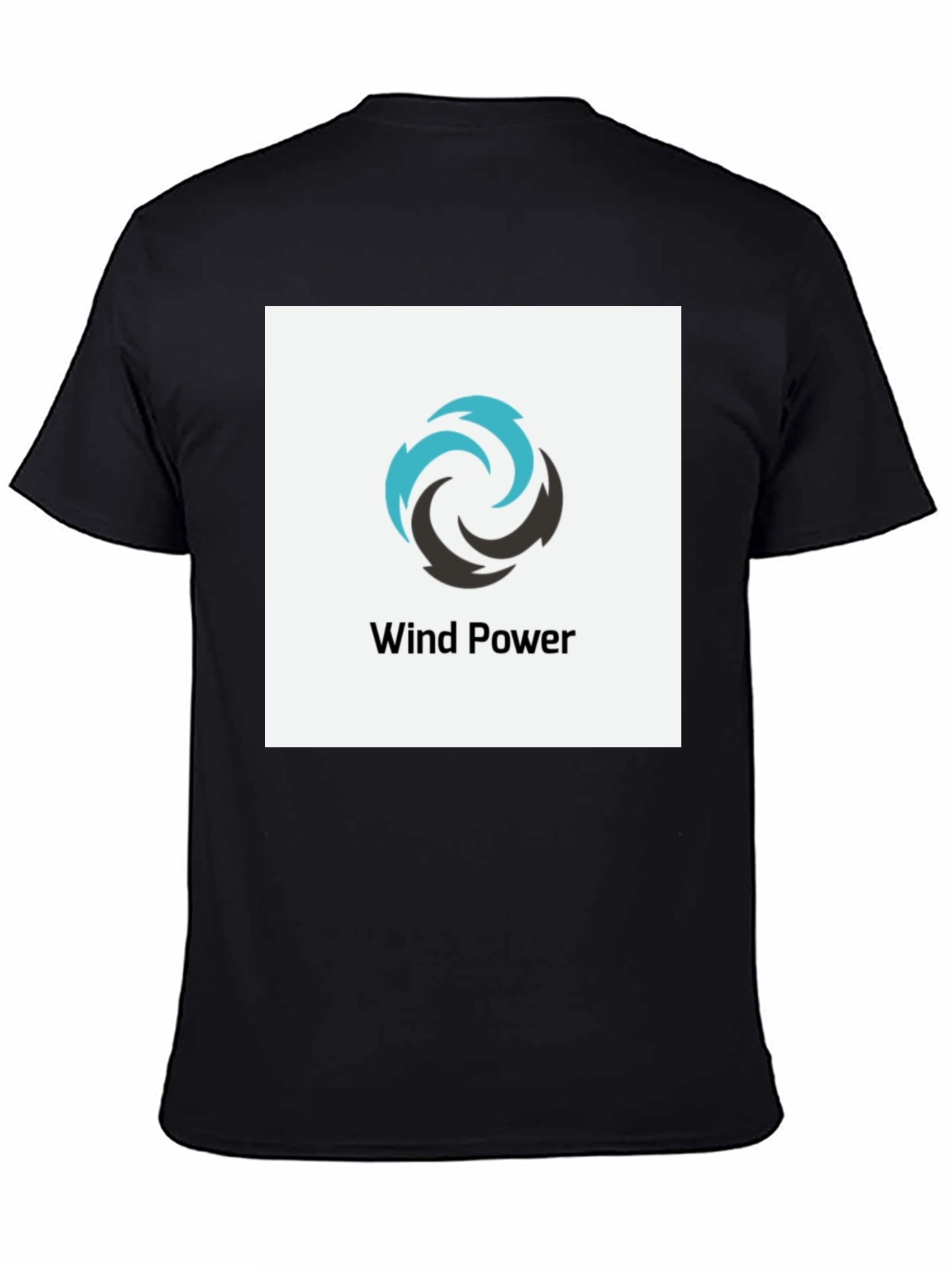Wind Power Graphic Tee - Black Cotton T-Shirt