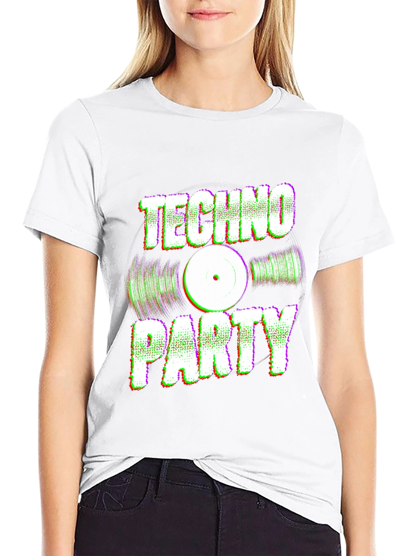 Techno Party Graphic Tee - Black