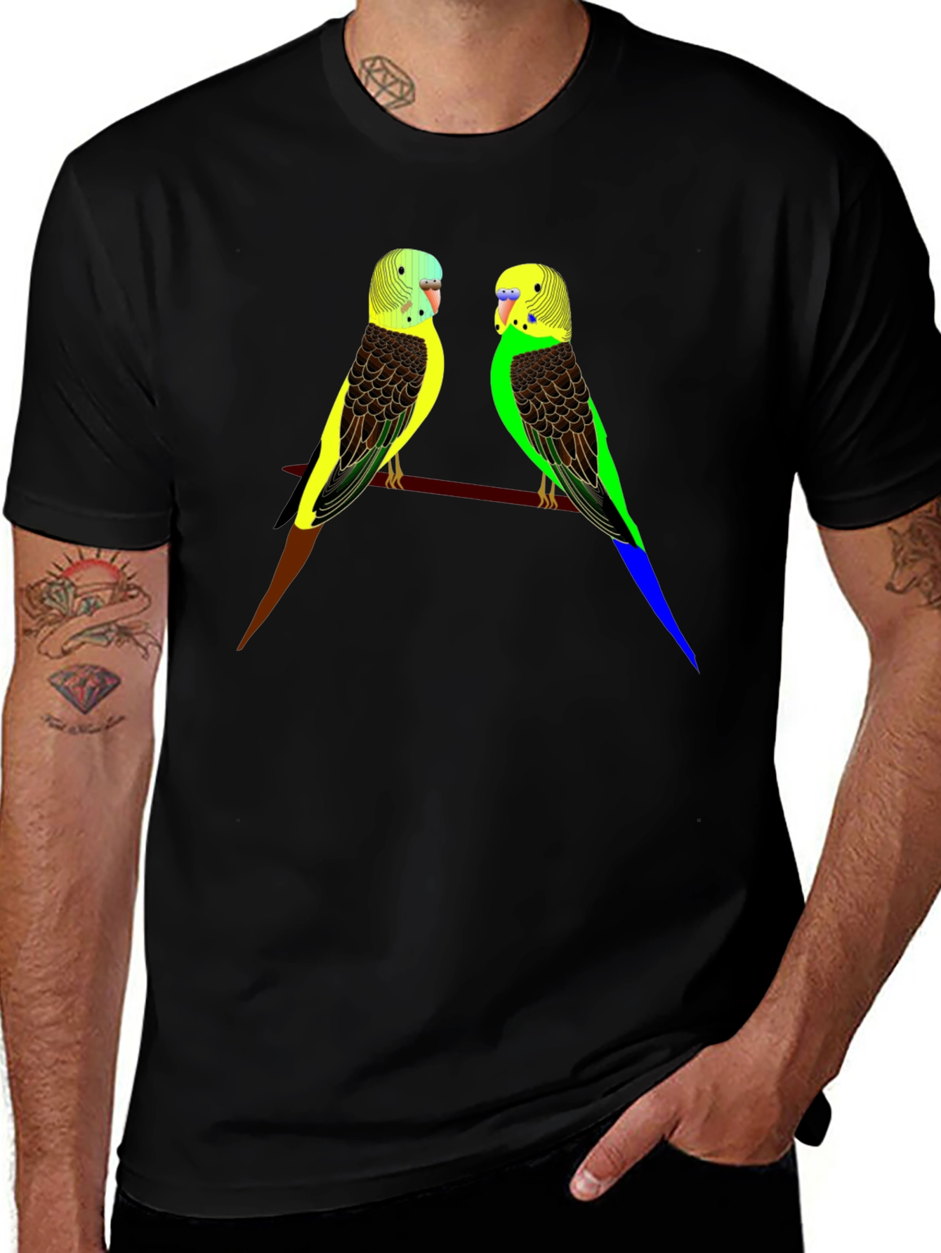 Parakeet Bird Graphic Tee - Stylish Comfort