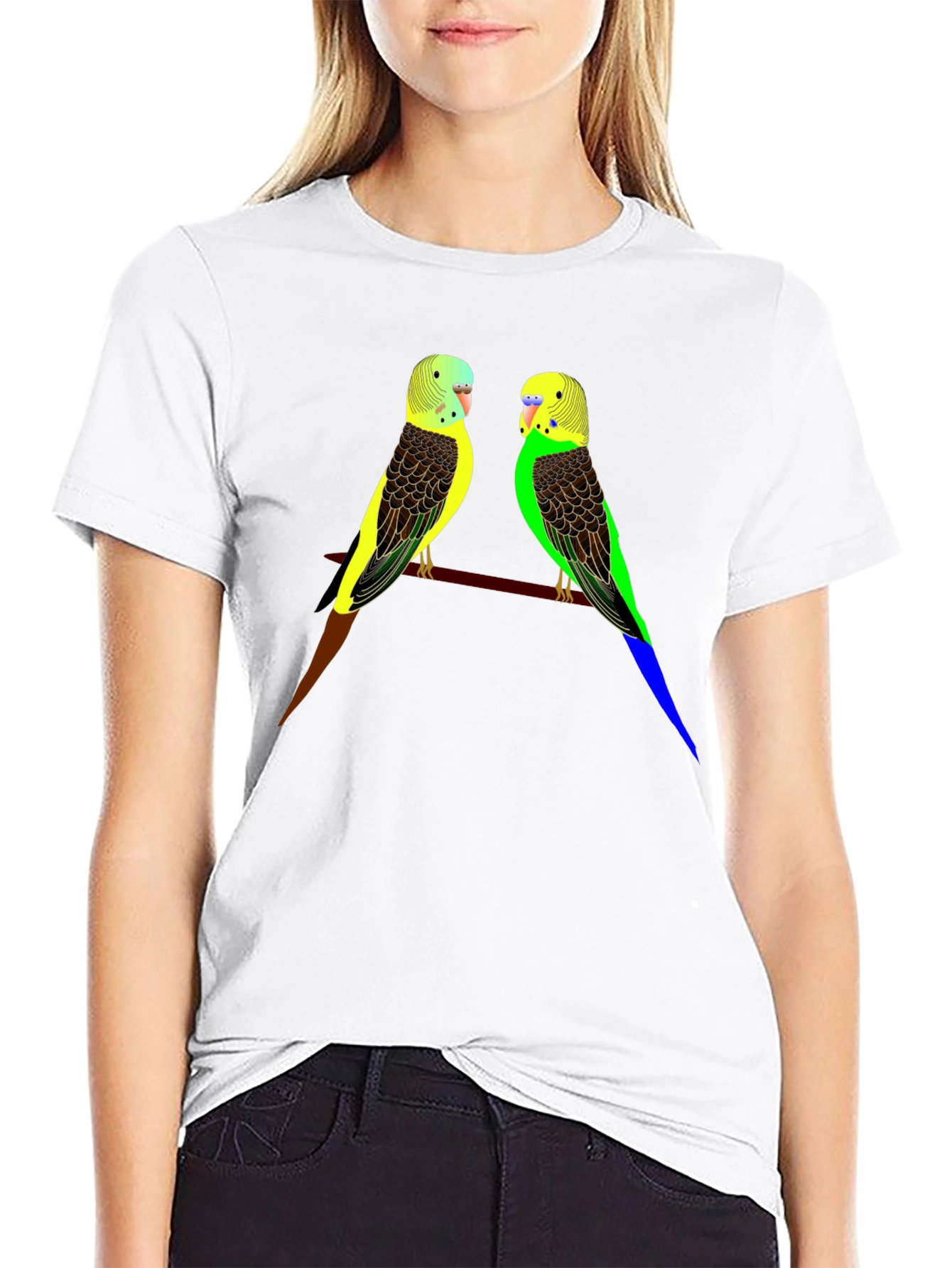 Parakeet Bird Graphic Tee - Stylish Comfort