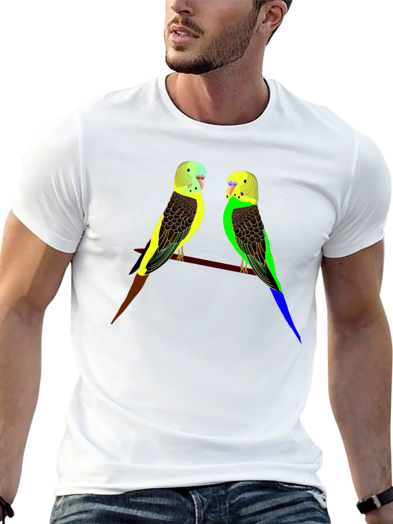 Parakeet Bird Graphic Tee - Stylish Comfort