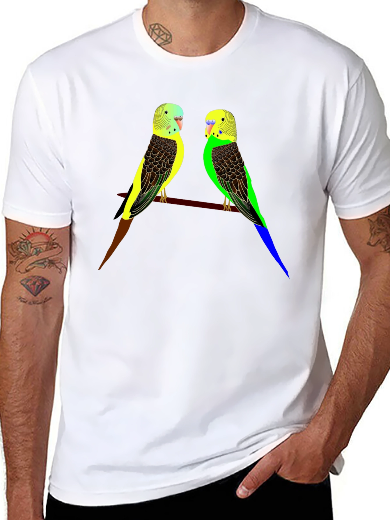 Parakeet Bird Graphic Tee - Stylish Comfort