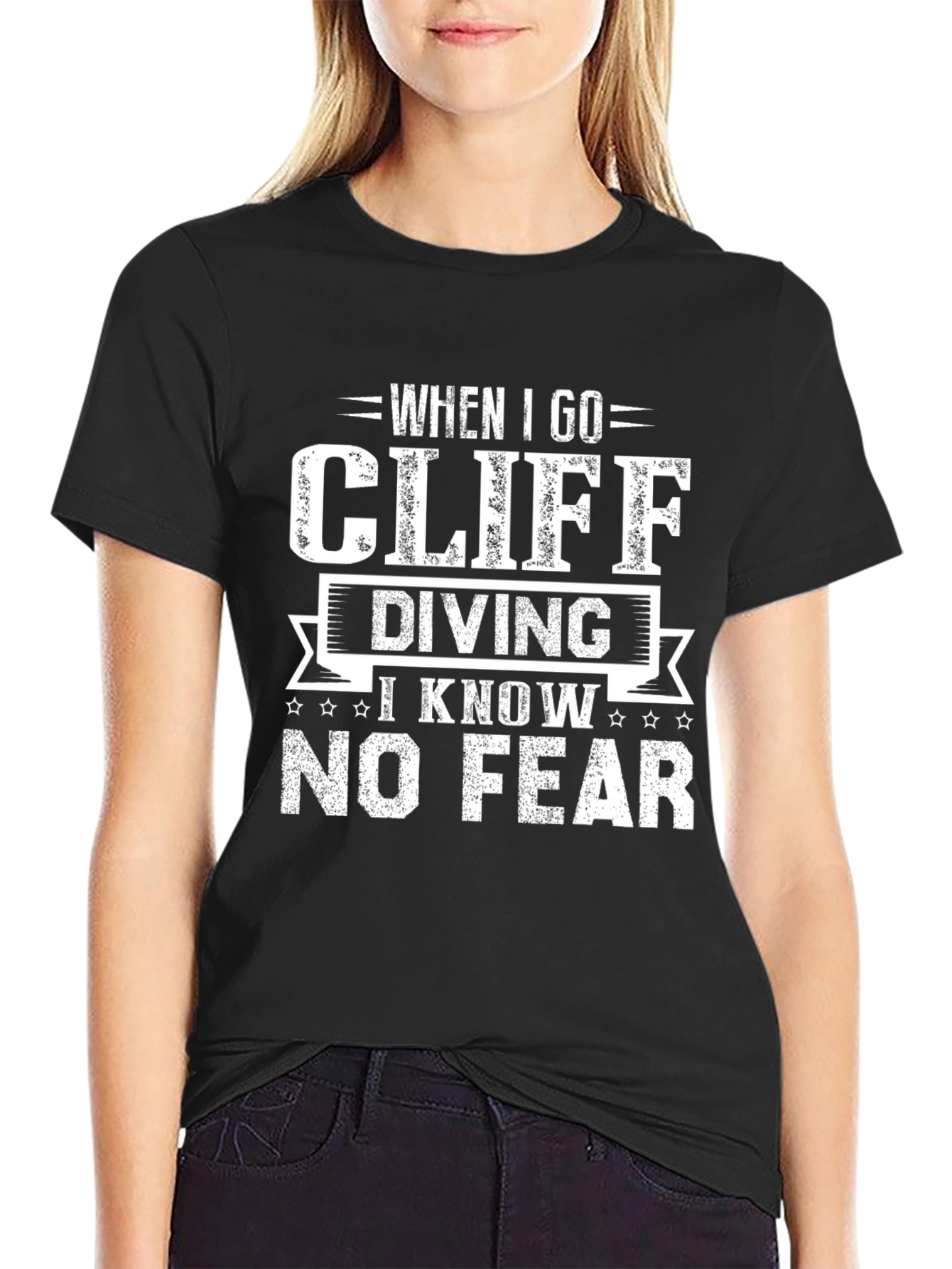 Cliff Diving Graphic Tee - No Fear!