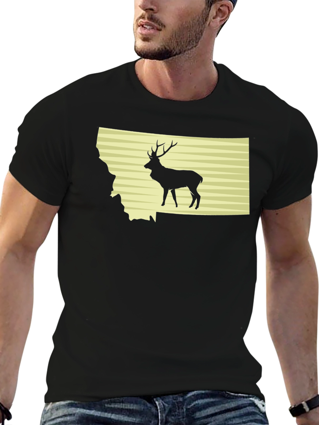 Montana Deer Graphic Tee - Black