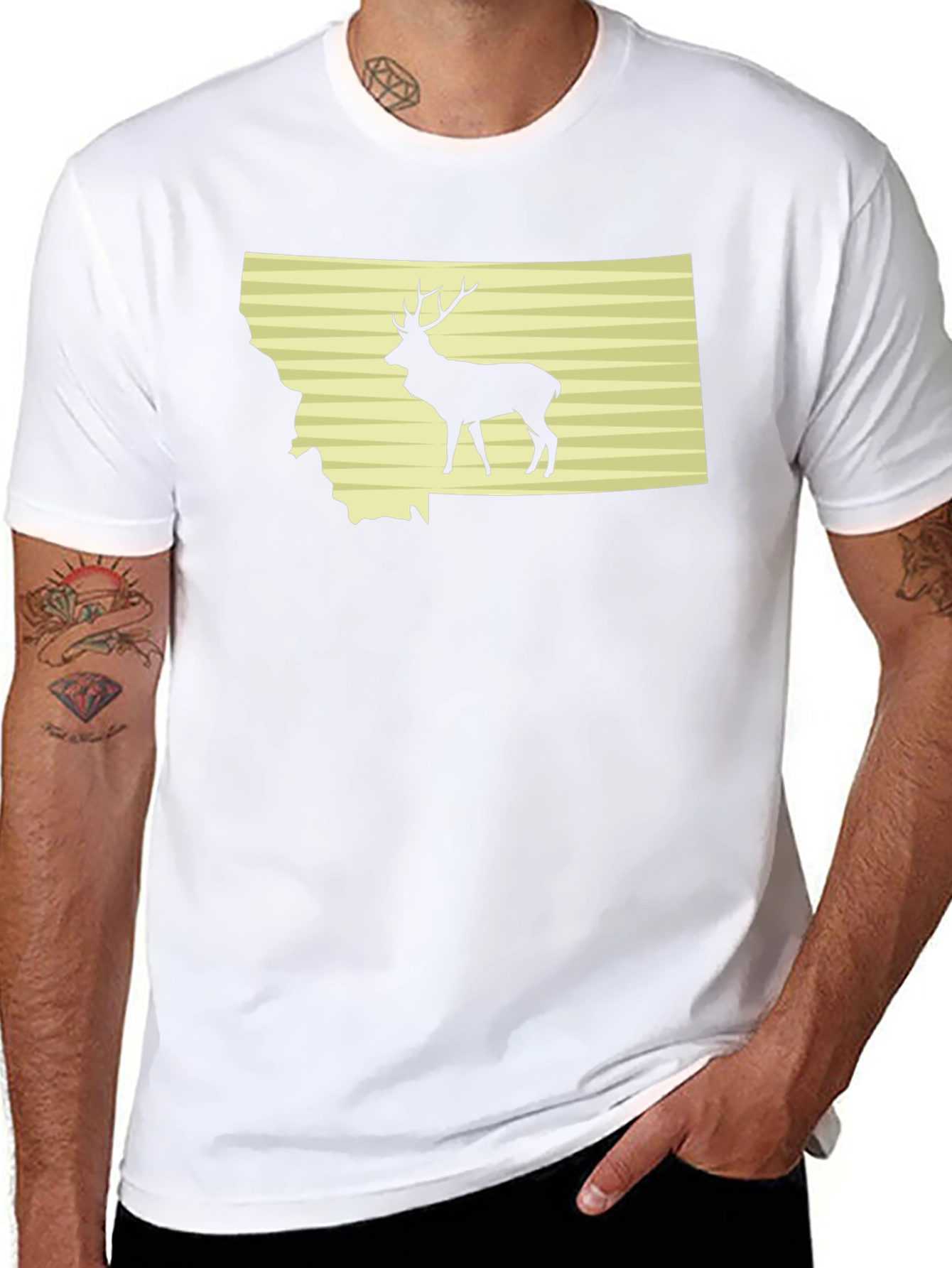 Montana Deer Graphic Tee - Black