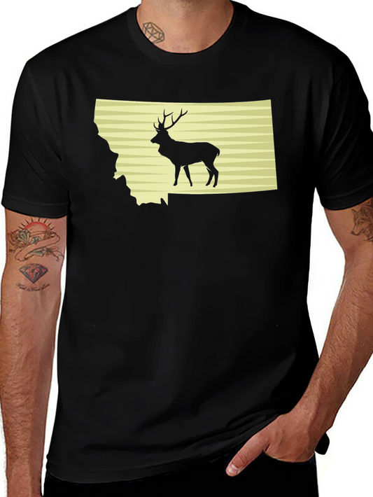 Montana Deer Graphic Tee - Black