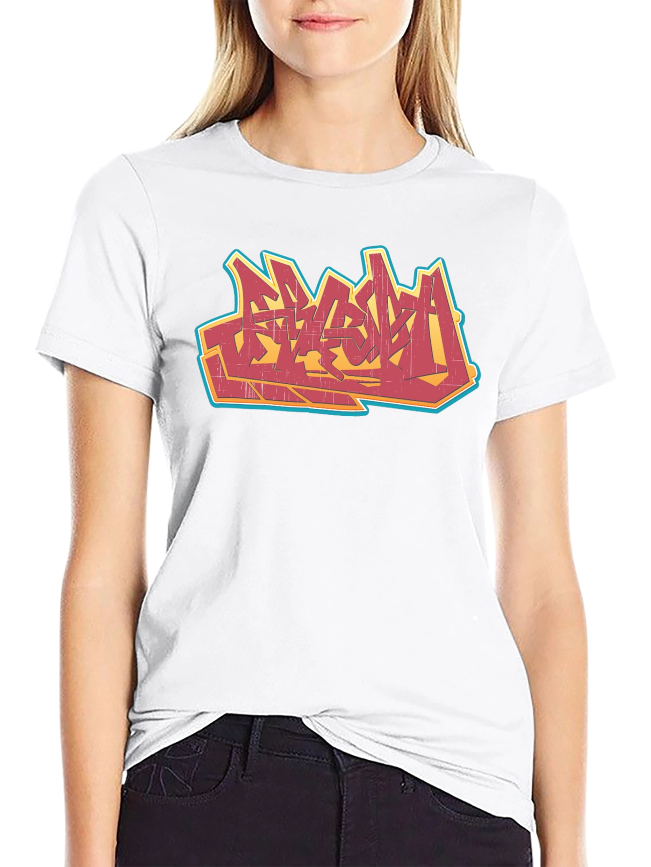 Urban Graffiti Graphic Tee - Black Cotton T-Shirt