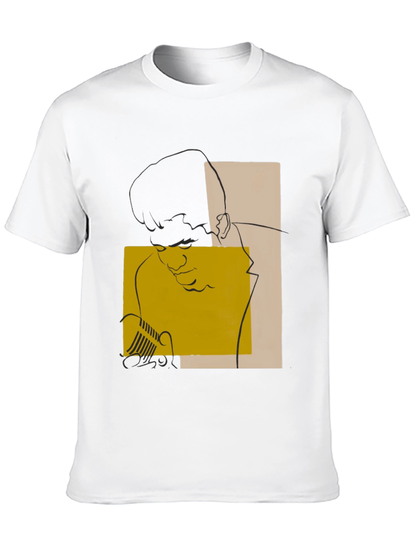 Abstract Graphic Print Black Tee