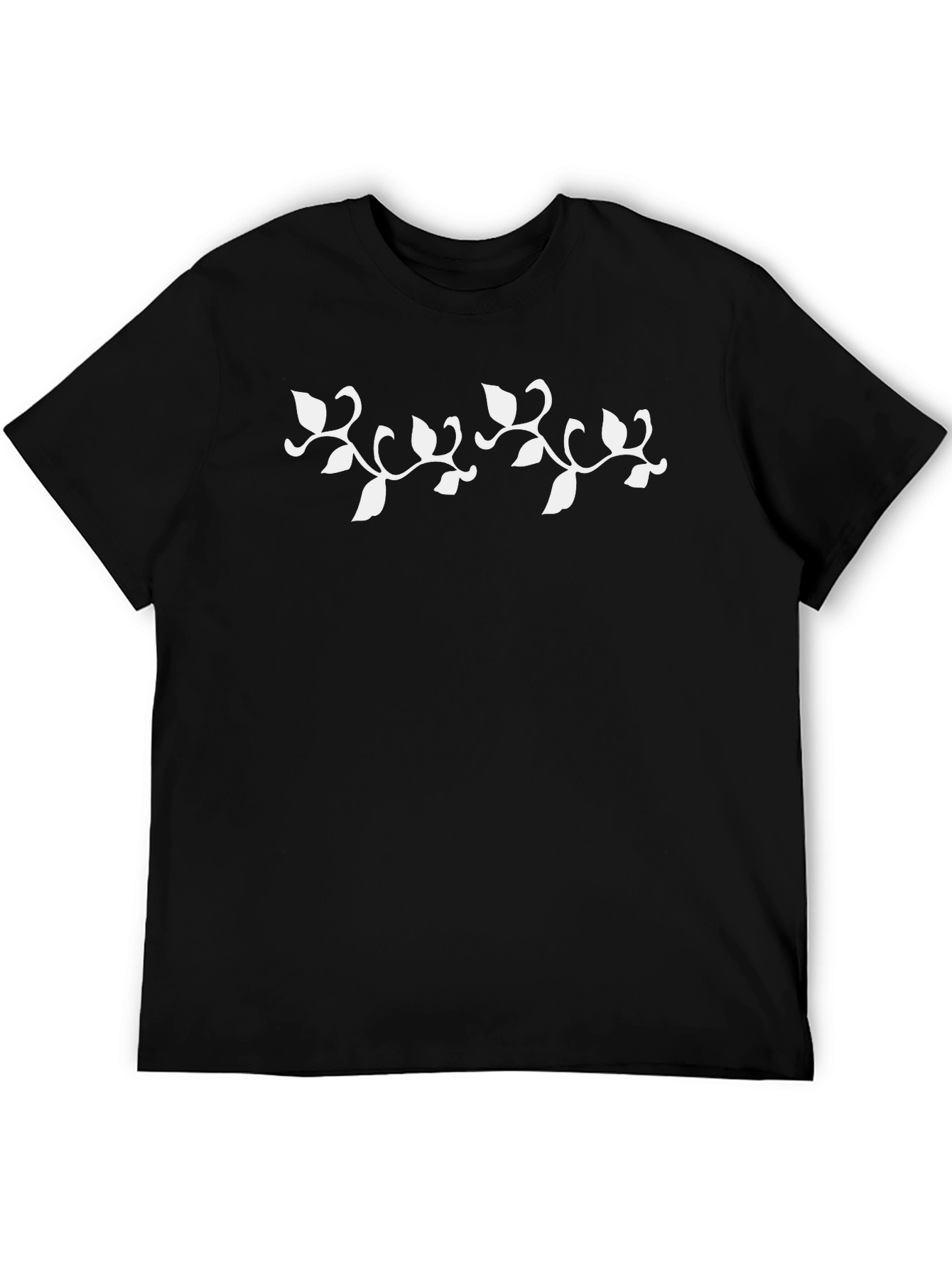 Elegant Leaf Vine Black T-Shirt