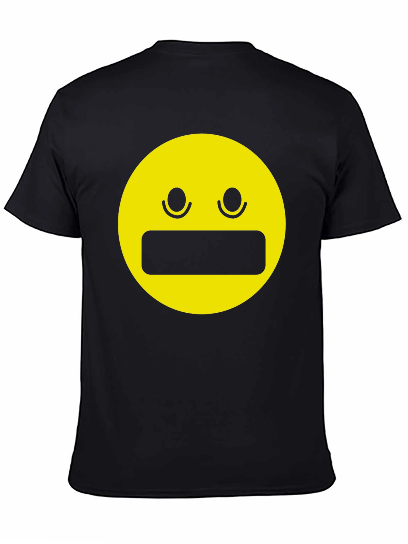 Expressionless Emoji Graphic Tee - Black