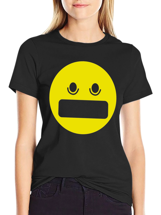 Expressionless Emoji Graphic Tee - Black