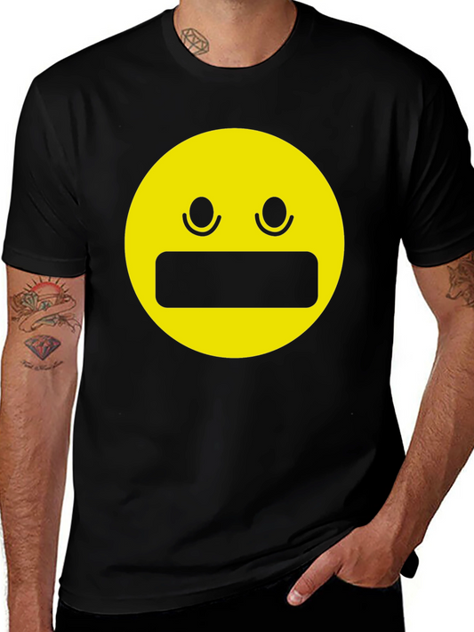 Expressionless Emoji Graphic Tee - Black