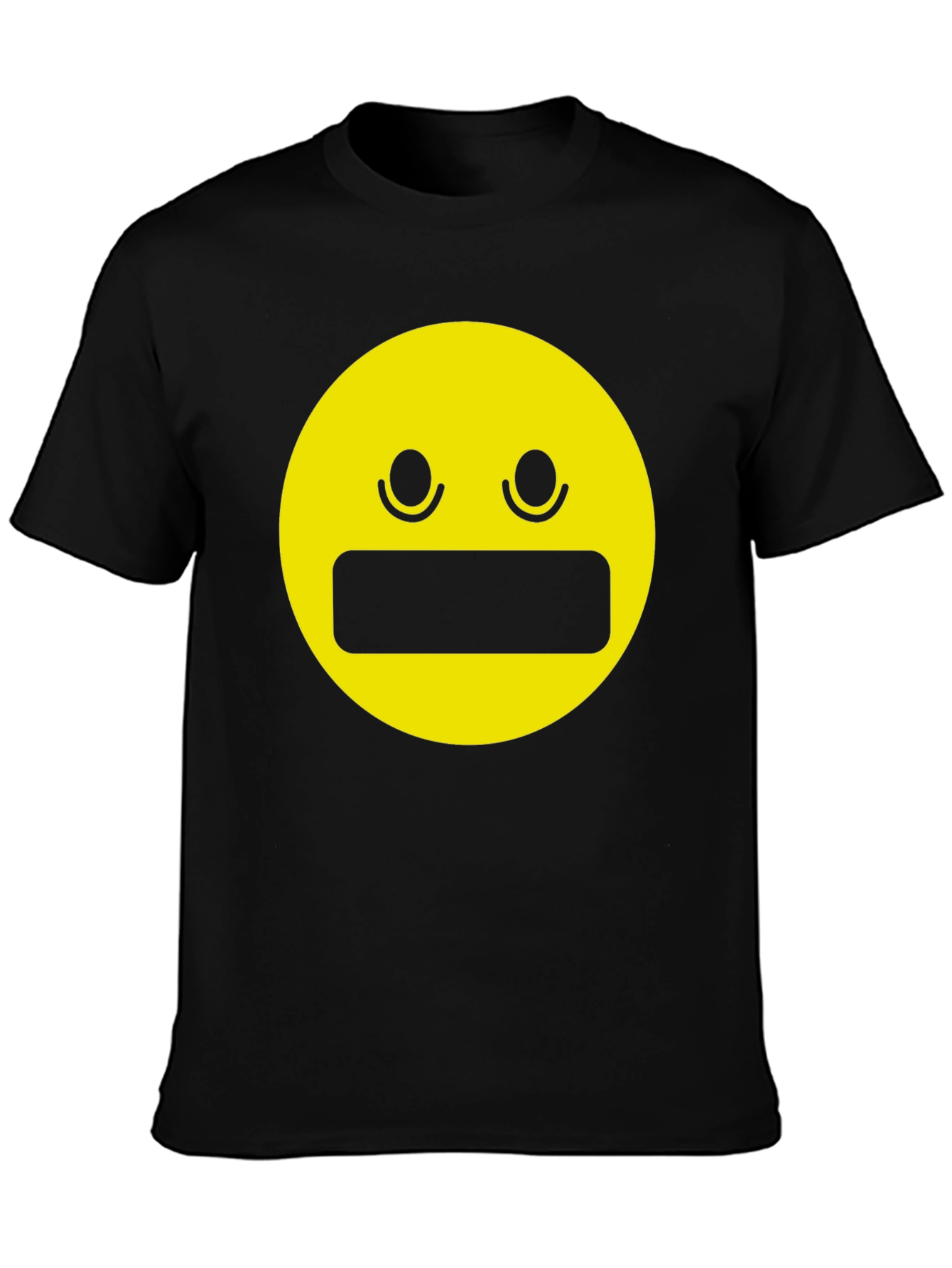 Expressionless Emoji Graphic Tee - Black
