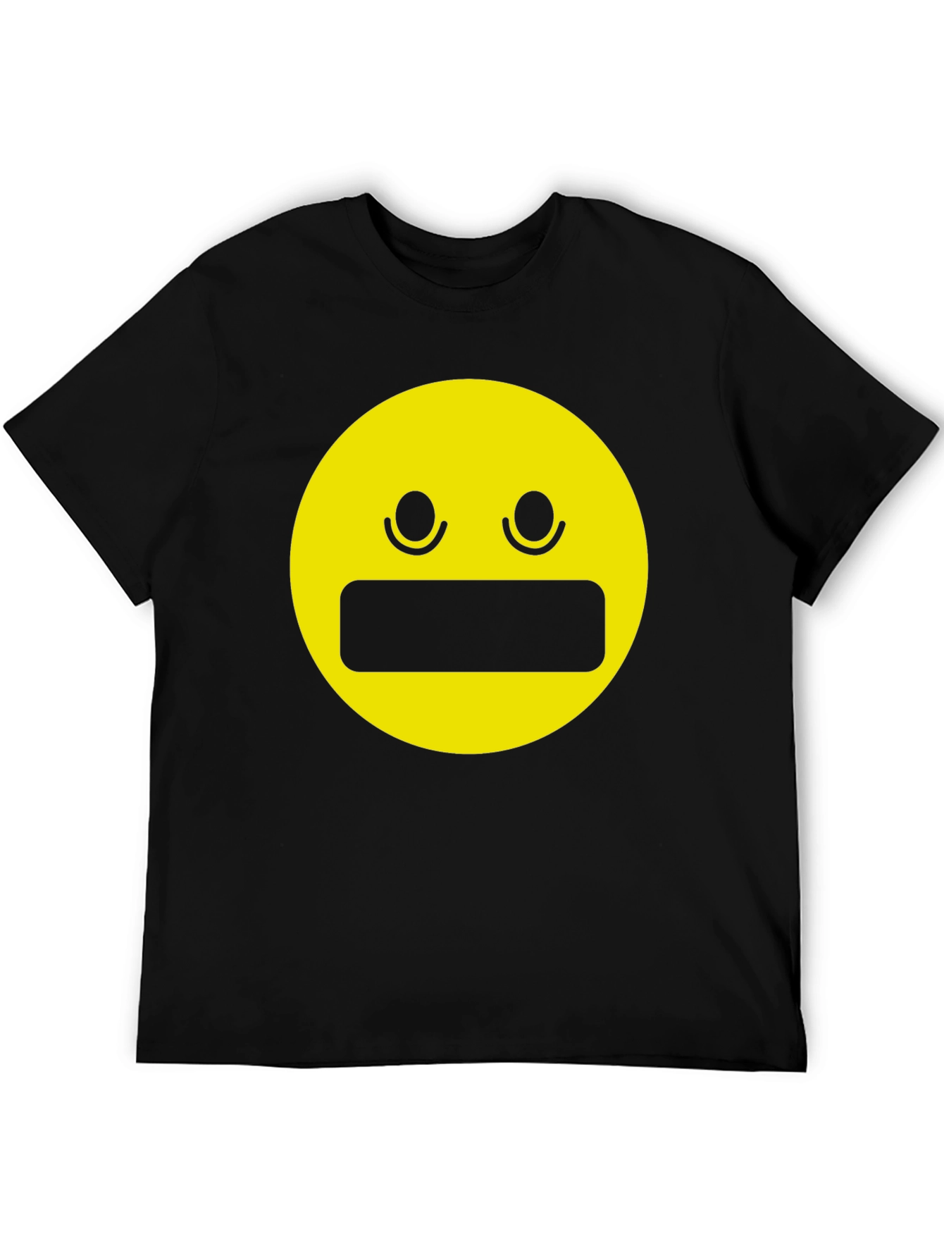 Expressionless Emoji Graphic Tee - Black
