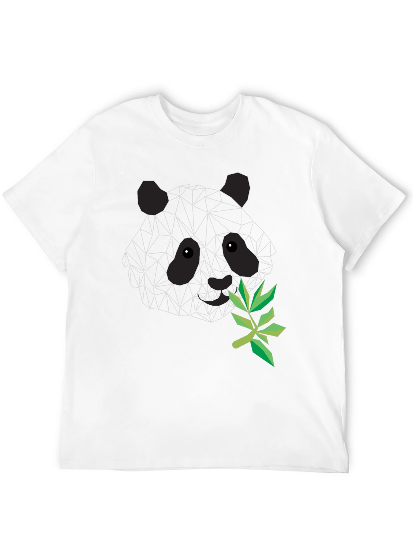 Geometric Panda T-Shirt - Stylish Black Tee