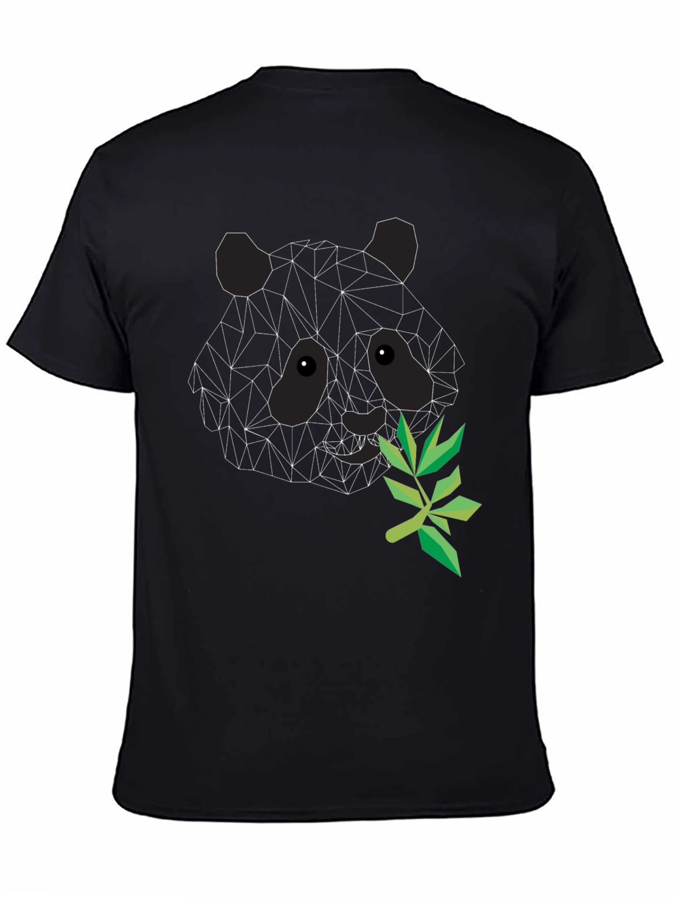Geometric Panda T-Shirt - Stylish Black Tee