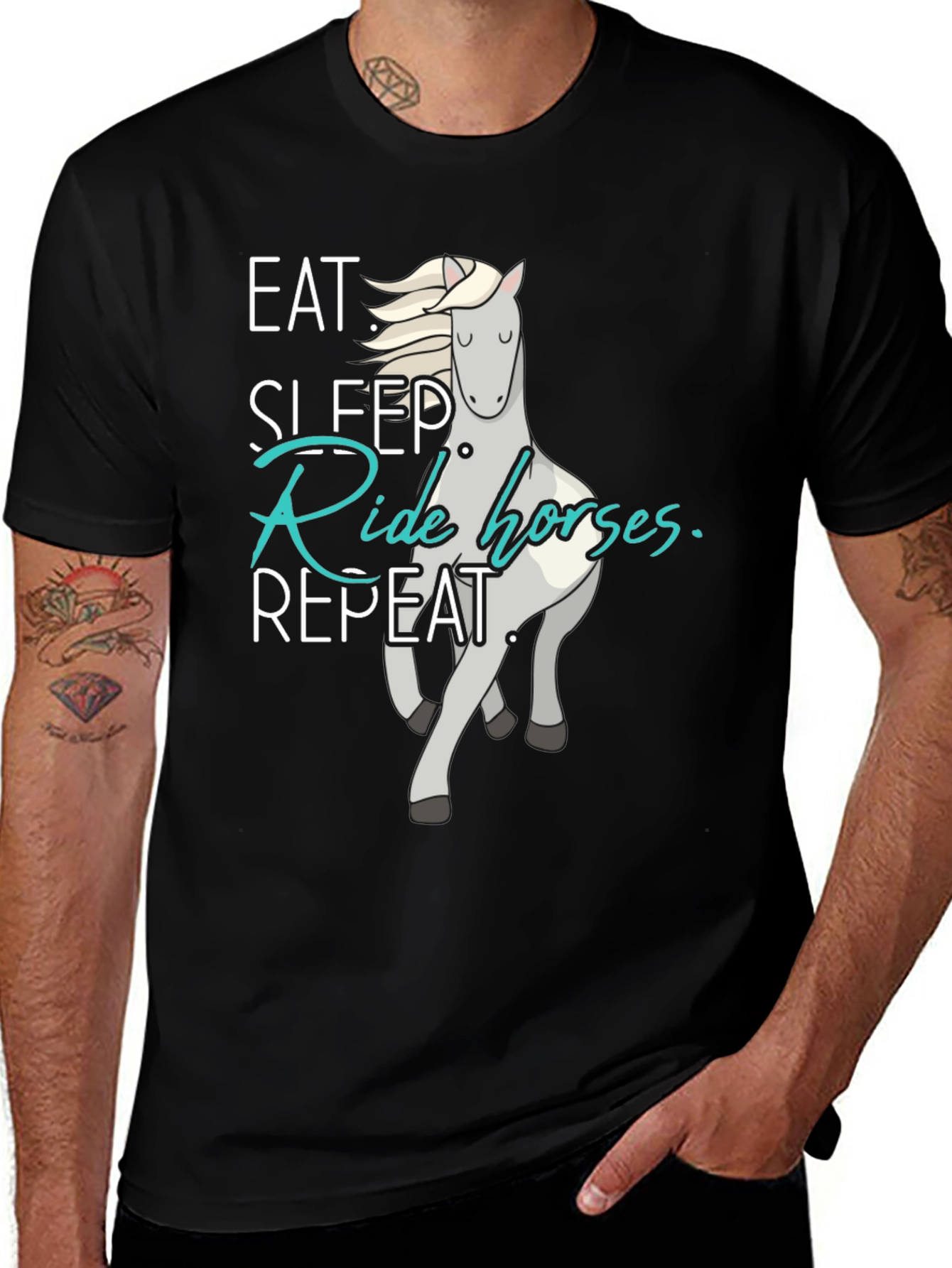 Eat Sleep Ride Horses Repeat T-Shirt