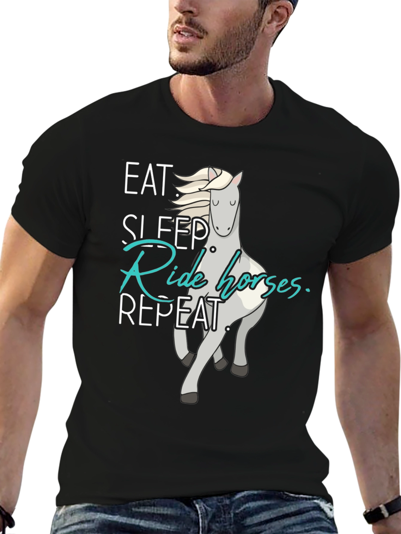 Eat Sleep Ride Horses Repeat T-Shirt