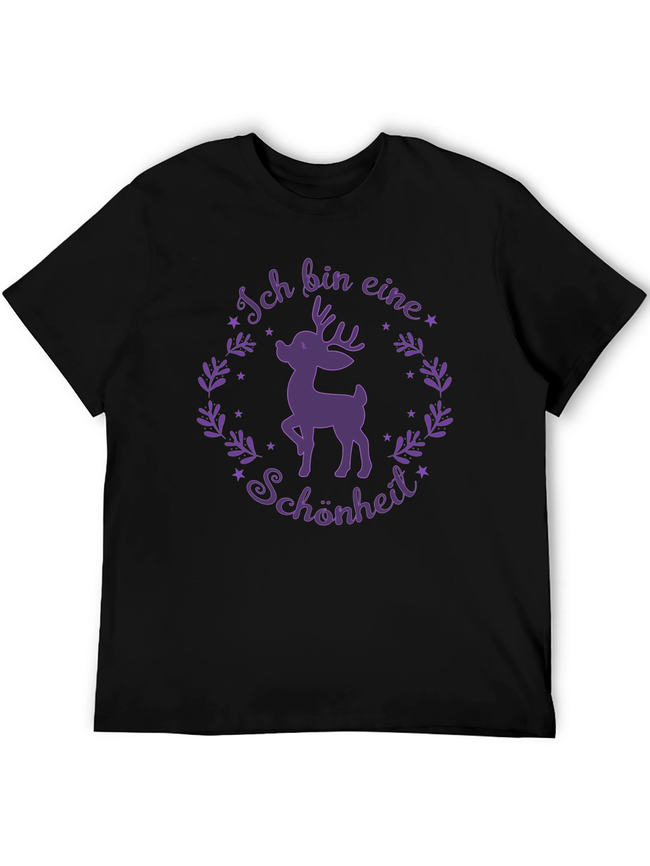 Ich Bin Eine Schönheit Deer Graphic Tee - Black
