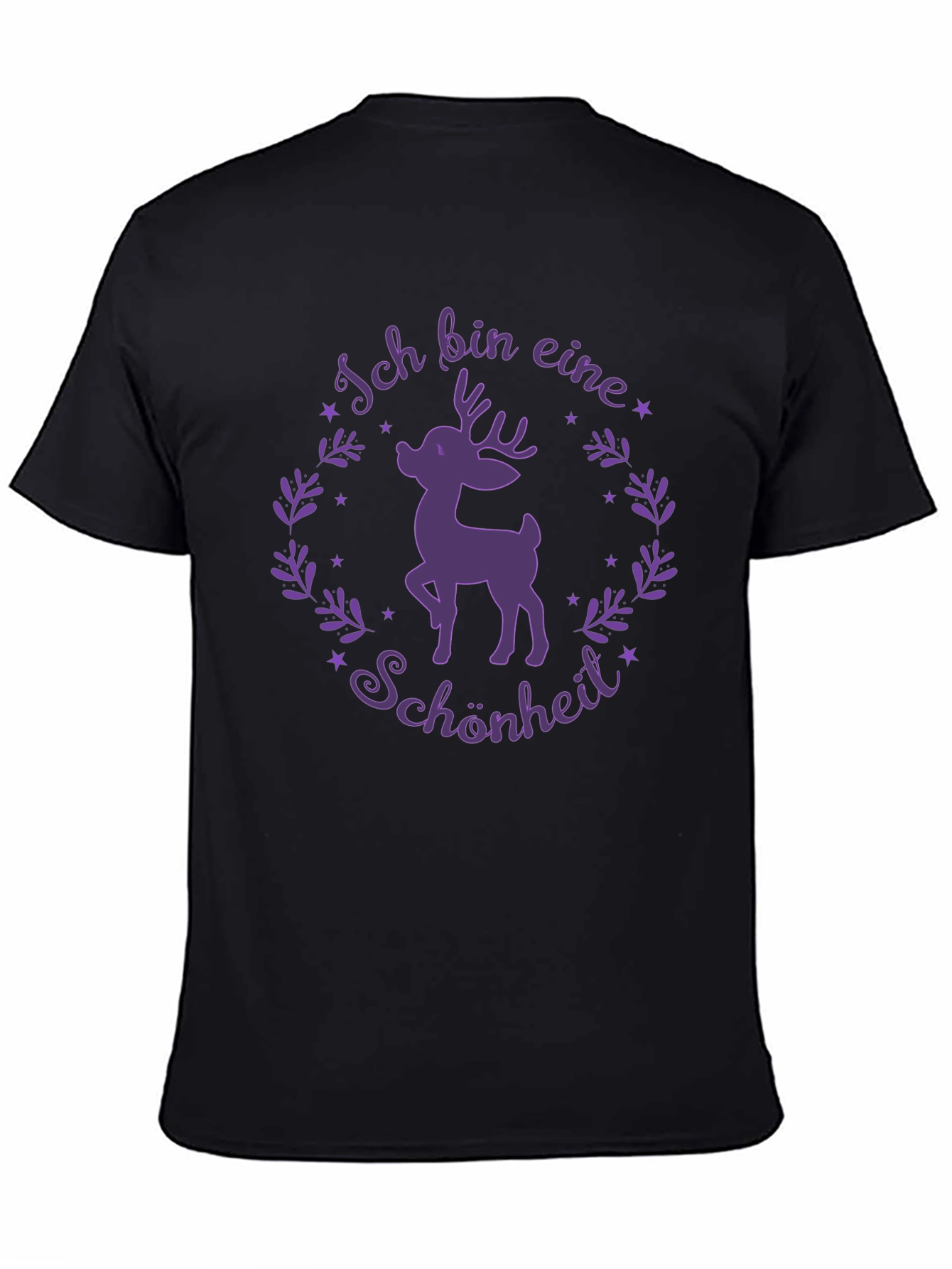 Ich Bin Eine Schönheit Deer Graphic Tee - Black