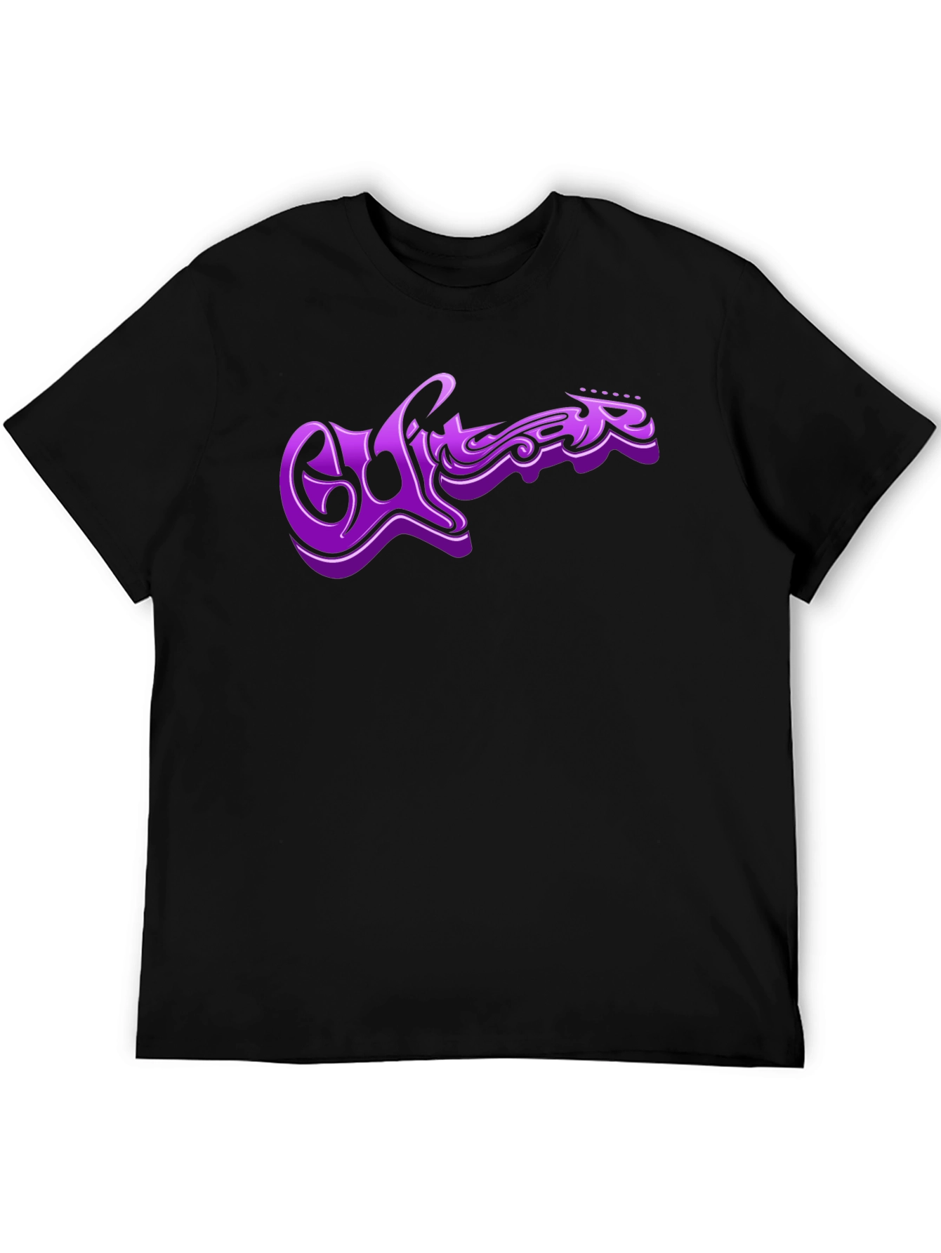Purple Guitar Graphic T-Shirt