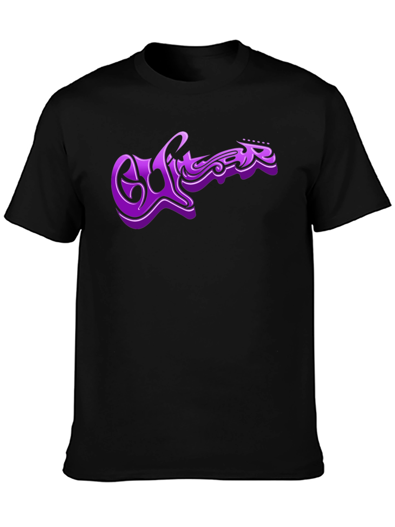 Purple Guitar Graphic T-Shirt