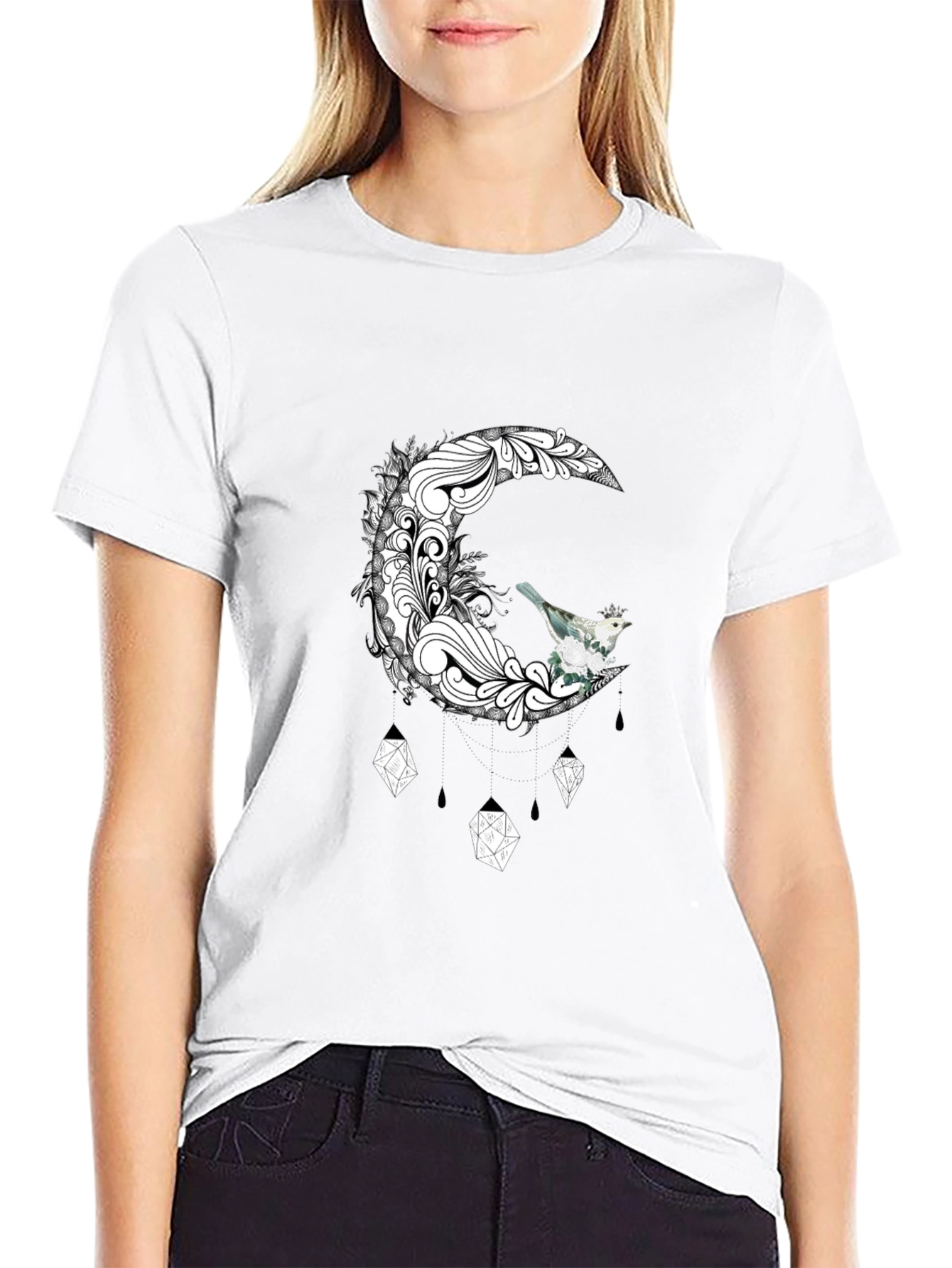 Moon Bird Graphic Tee - Unique Design T-Shirt