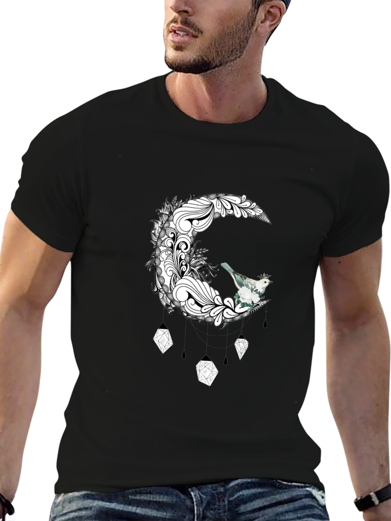 Moon Bird Graphic Tee - Unique Design T-Shirt