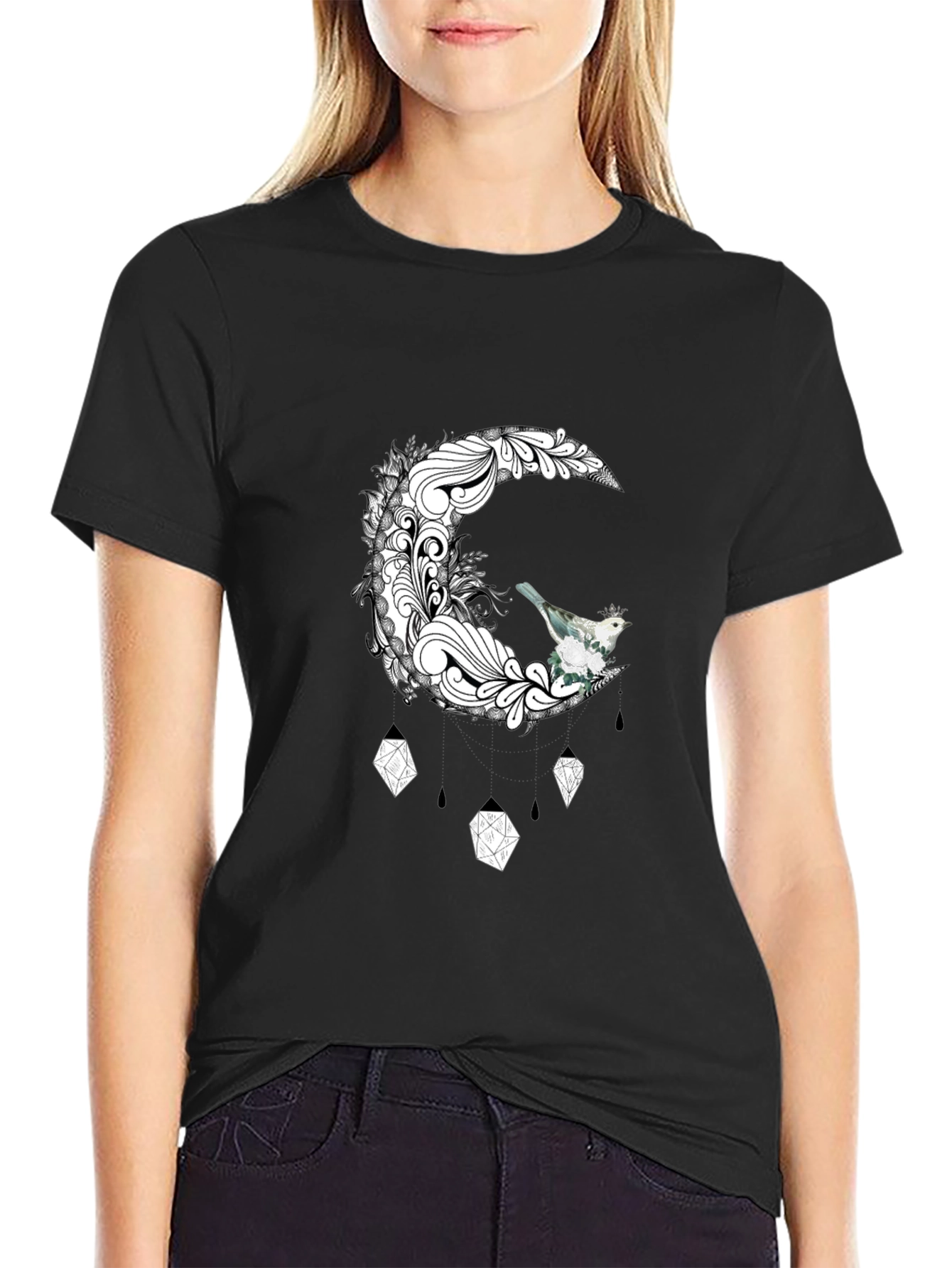 Moon Bird Graphic Tee - Unique Design T-Shirt
