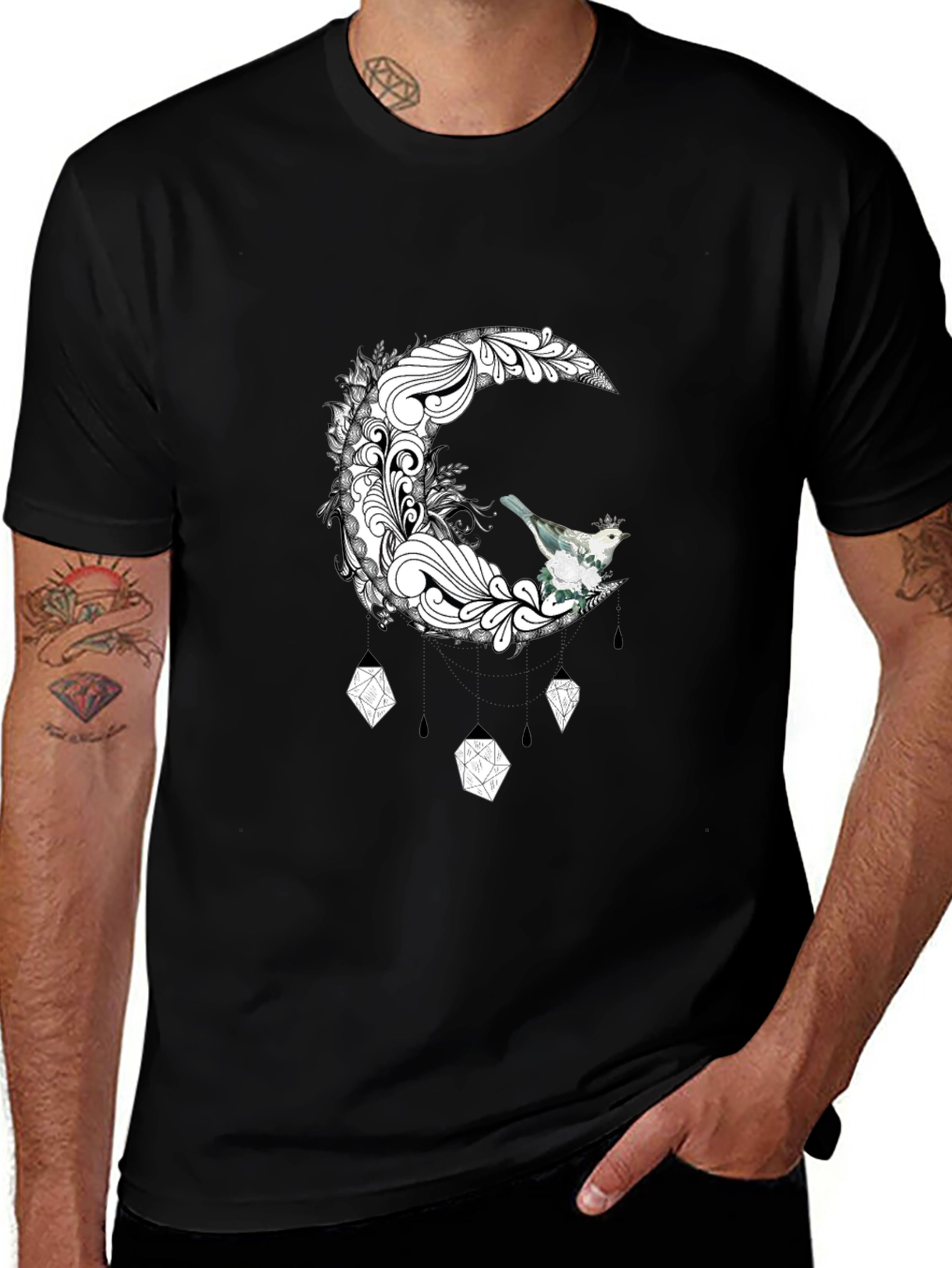 Moon Bird Graphic Tee - Unique Design T-Shirt