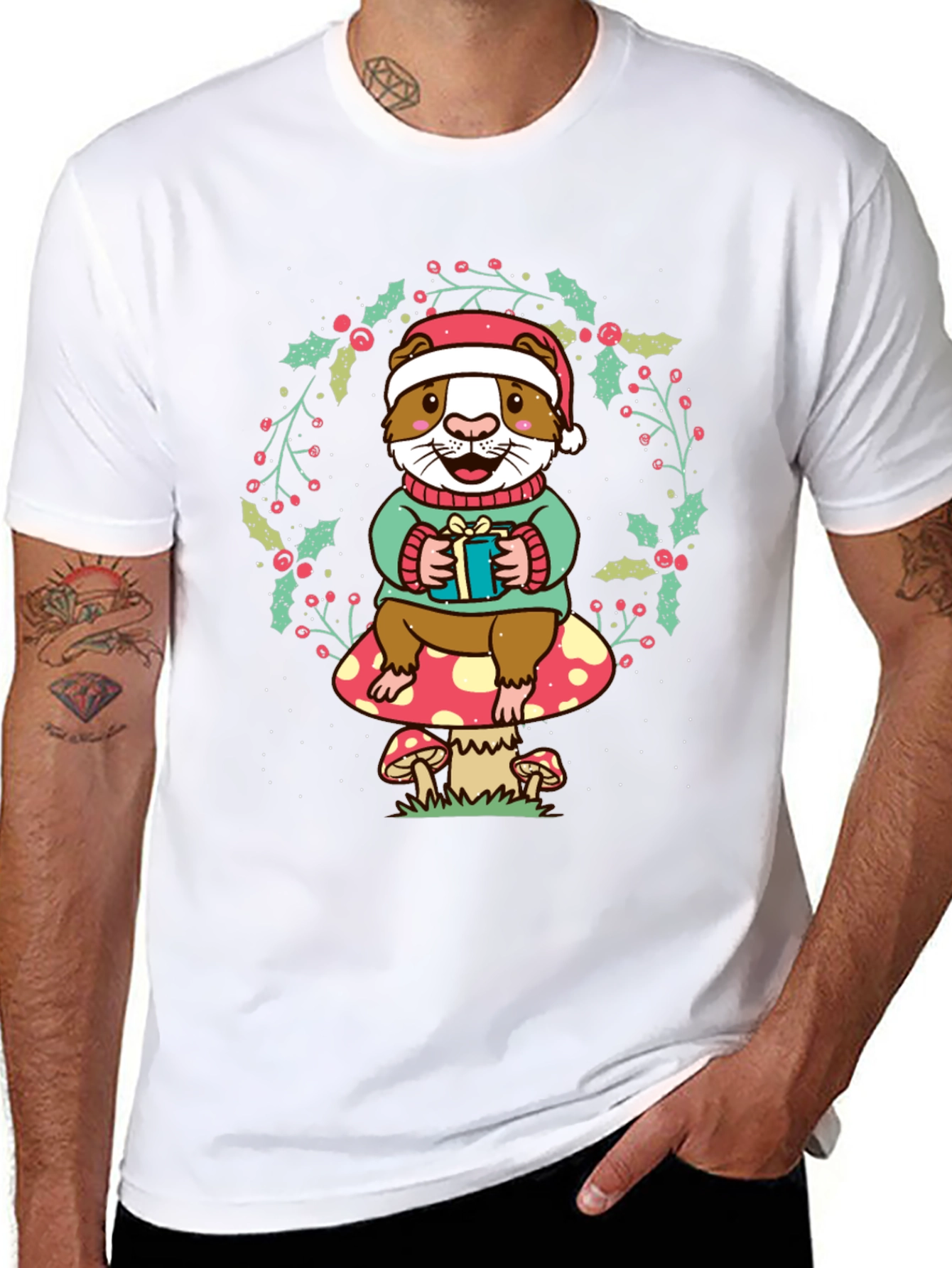 Festive Guinea Pig Christmas T-Shirt
