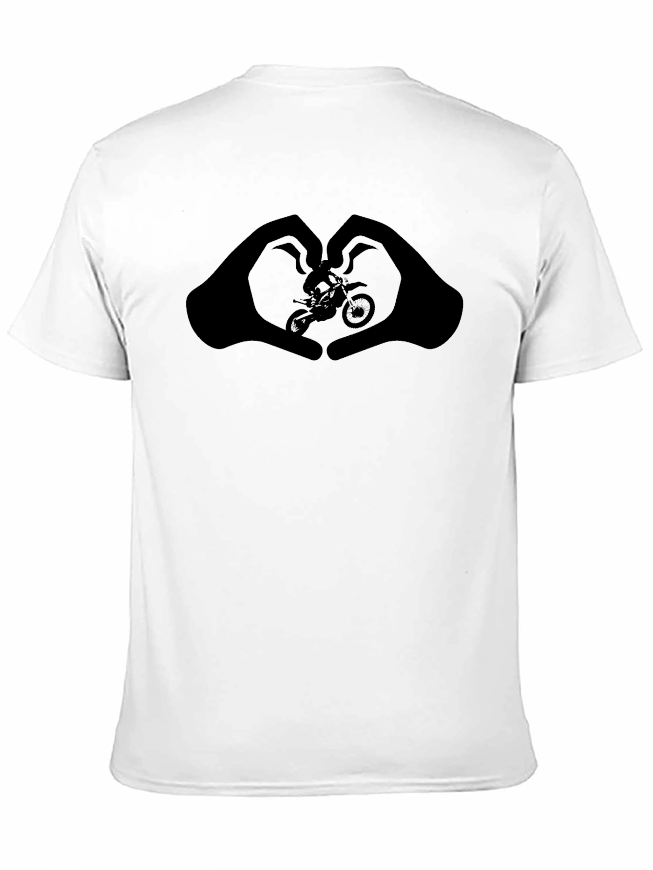 Motorcycle Heart Hands Graphic Tee - Black