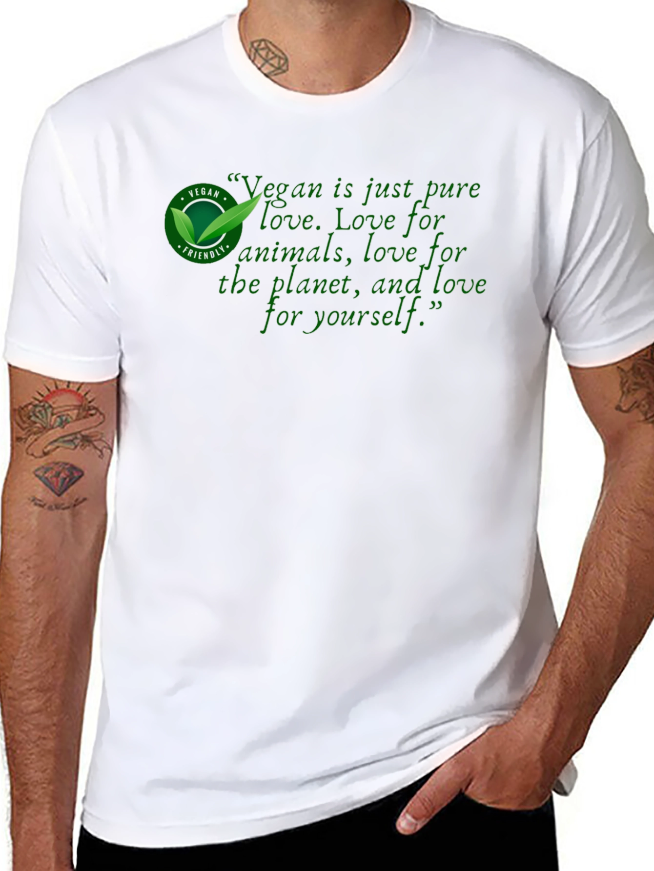 Vegan Love Graphic Tee - Eco-Friendly T-Shirt