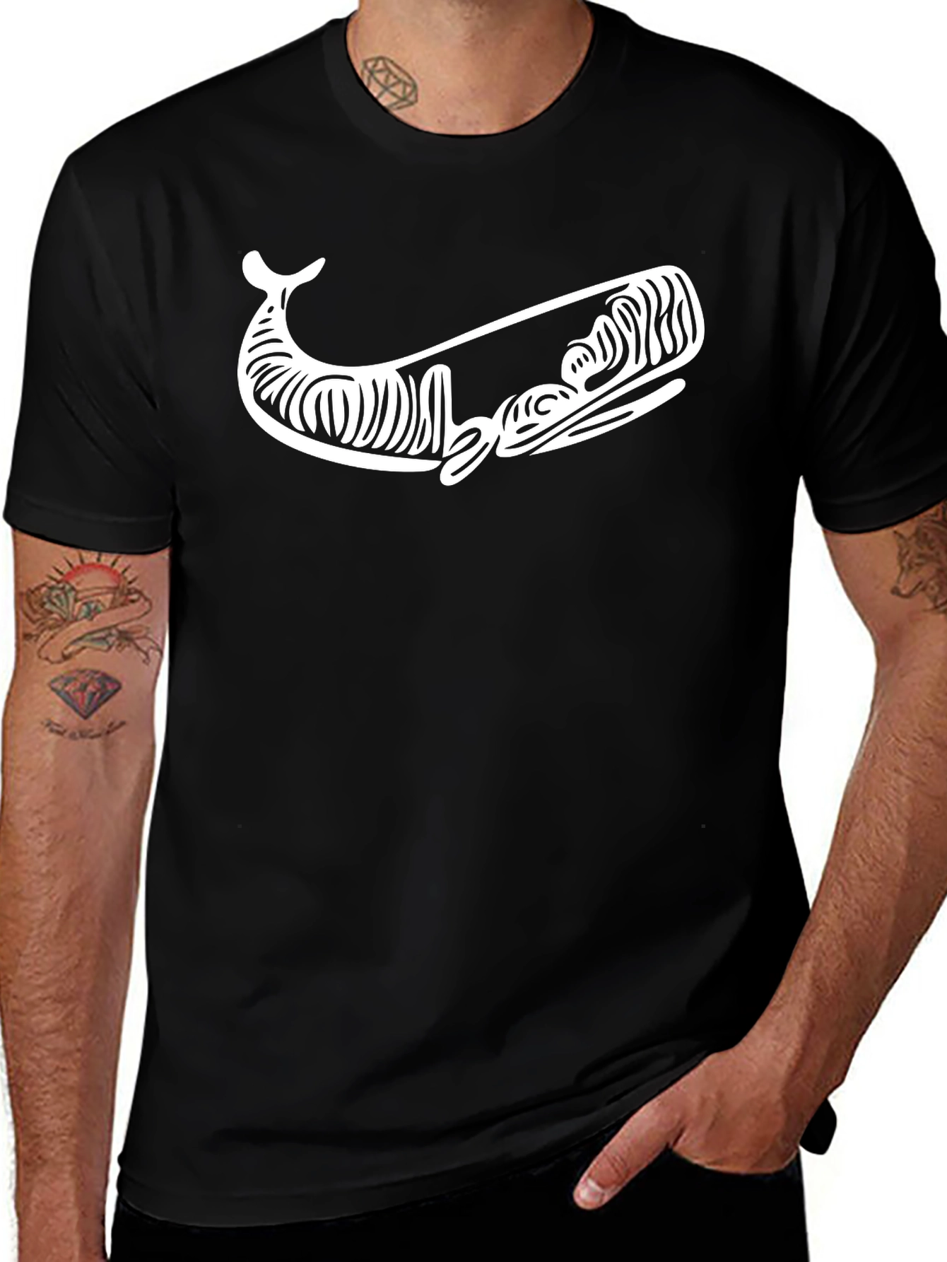 Whale Graphic Print Tee - Stylish Casual Comfort