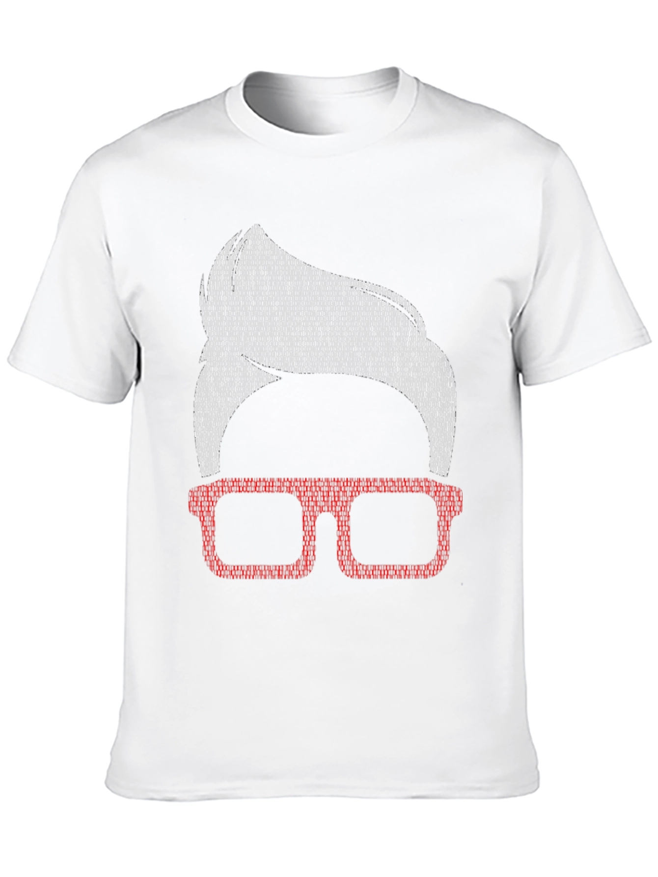 Stylish Nerd Tee: Retro Glasses & Hair Design