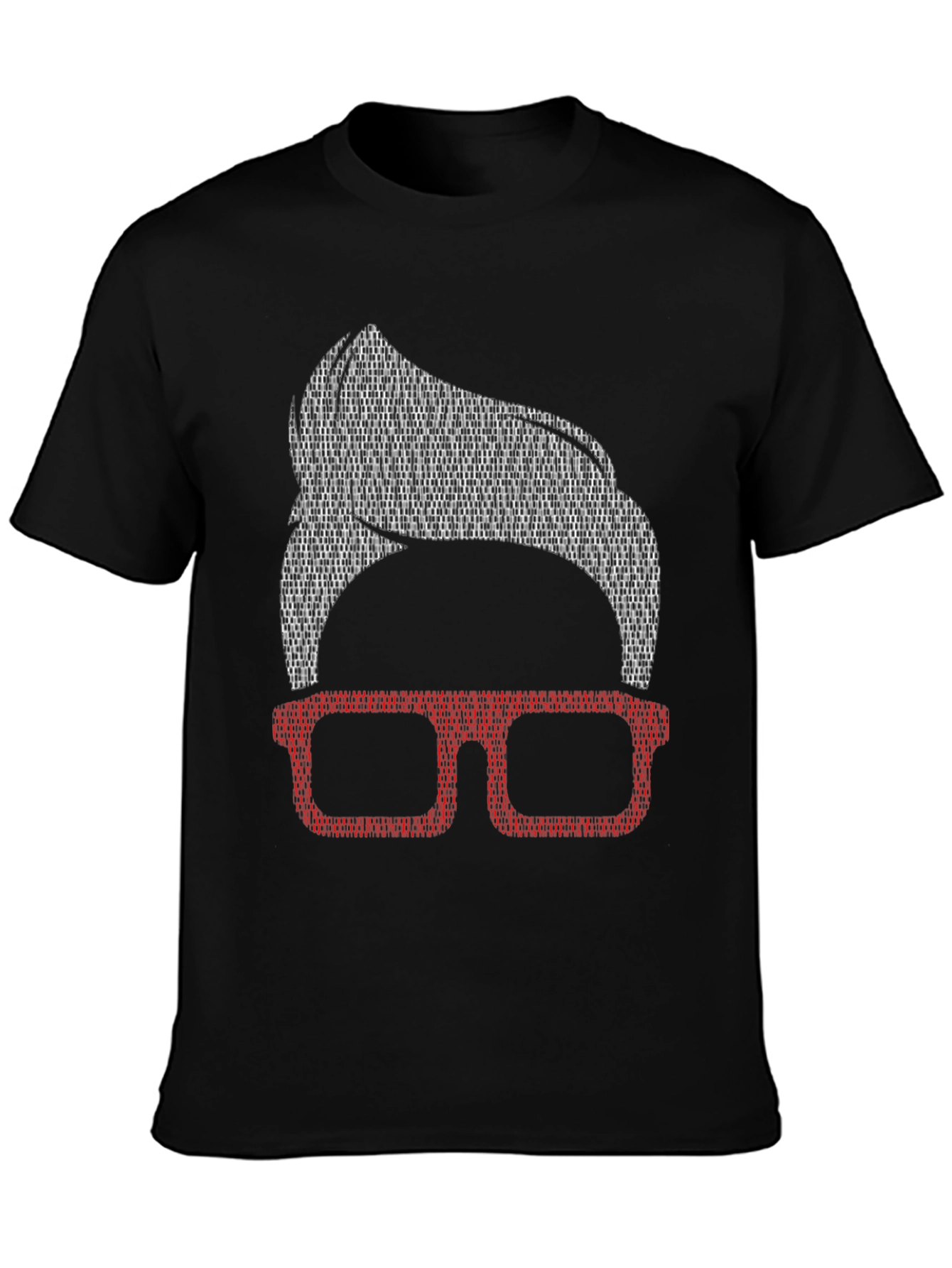 Stylish Nerd Tee: Retro Glasses & Hair Design