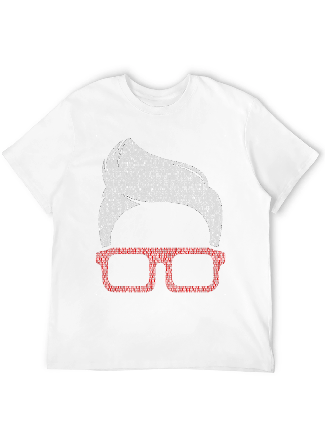 Stylish Nerd Tee: Retro Glasses & Hair Design