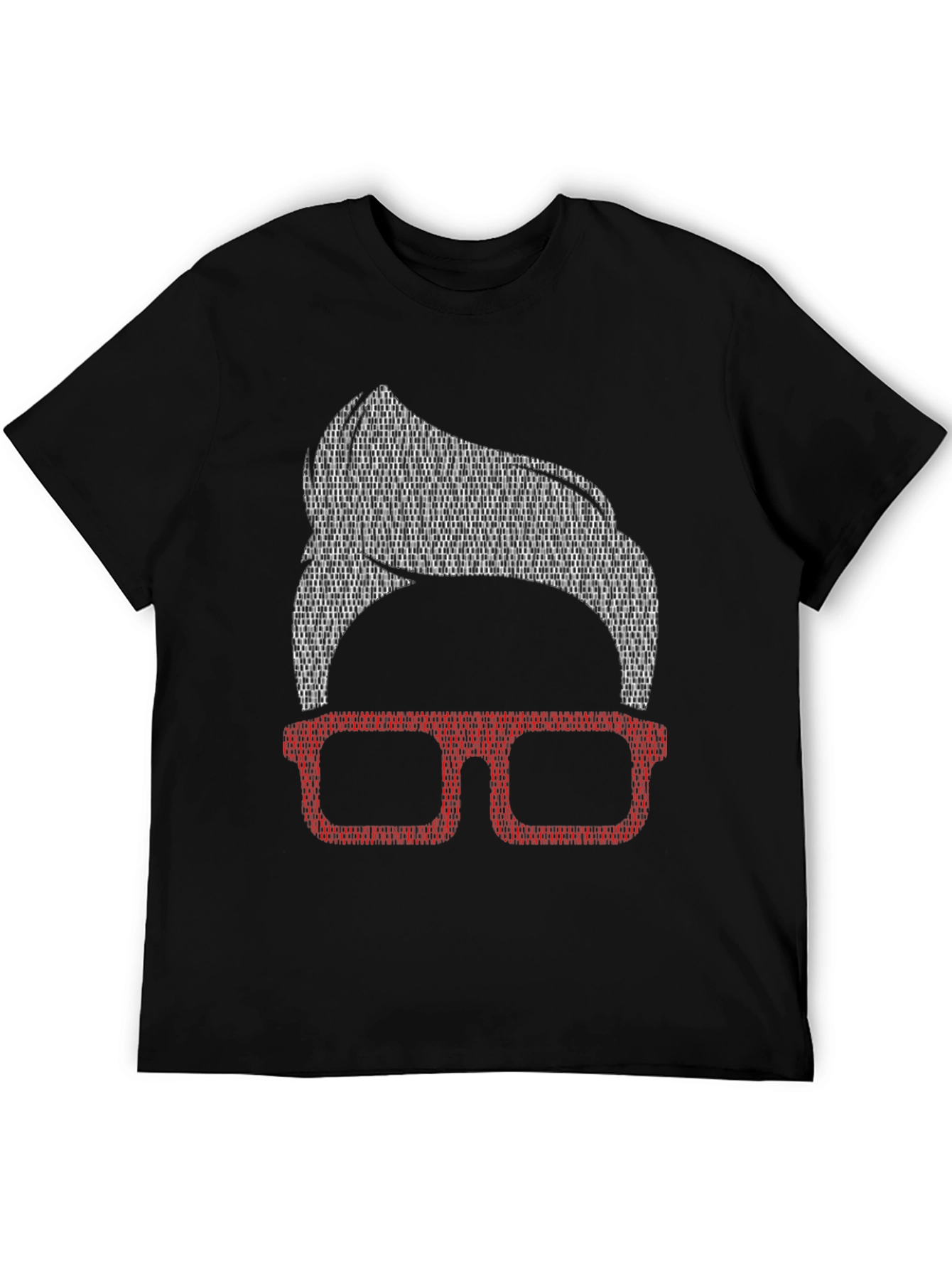 Stylish Nerd Tee: Retro Glasses & Hair Design