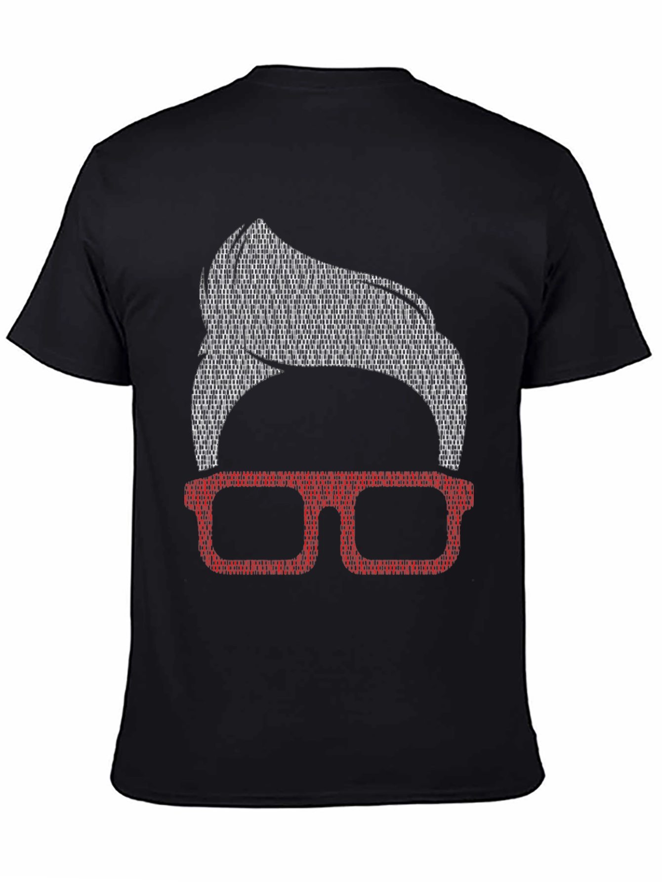 Stylish Nerd Tee: Retro Glasses & Hair Design