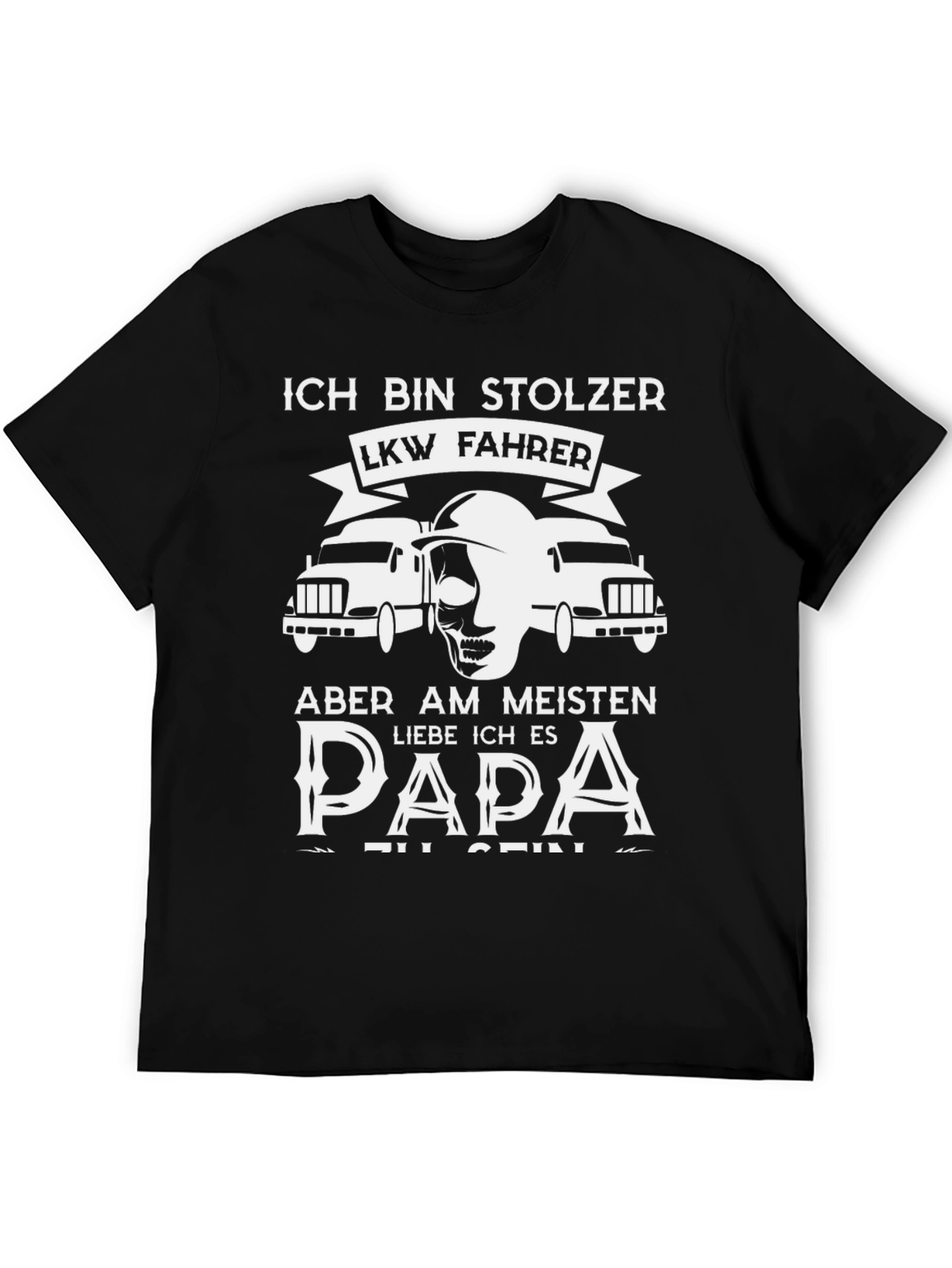 Proud Trucker Dad Black T-Shirt