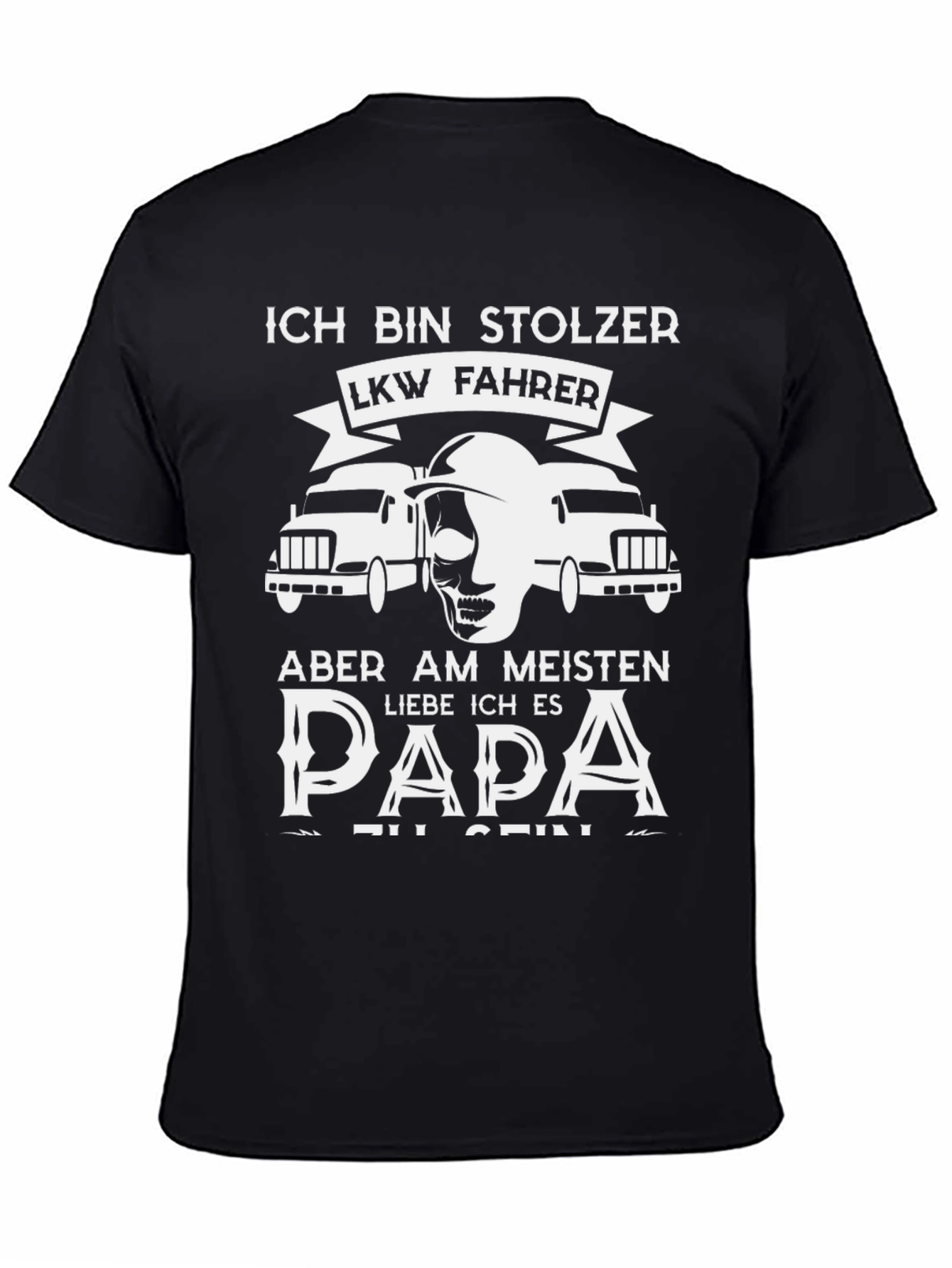 Proud Trucker Dad Black T-Shirt